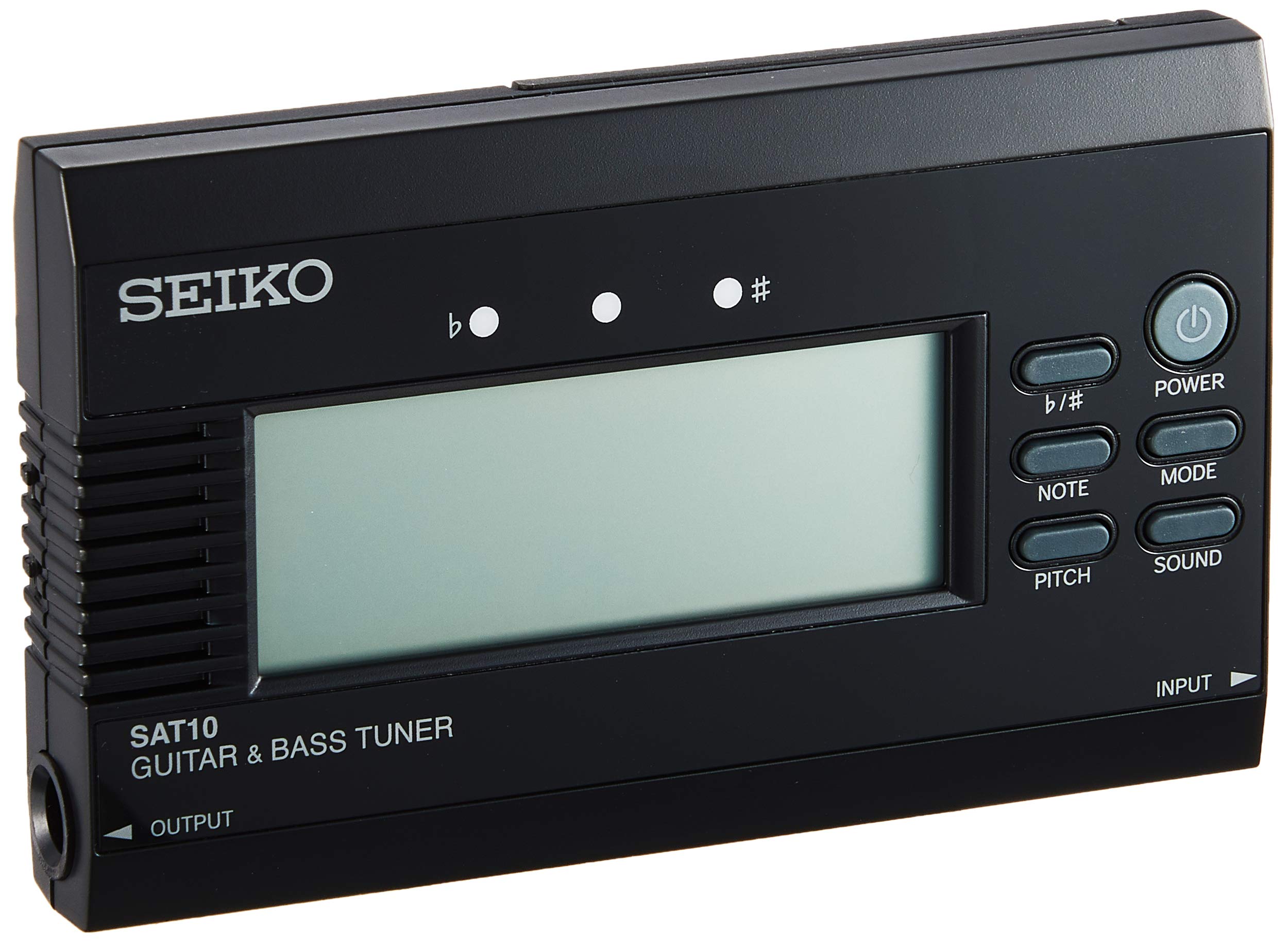 Seiko SAT10BE Stunning Guitar/Bass Tuner with Flat Tuning Function-Black