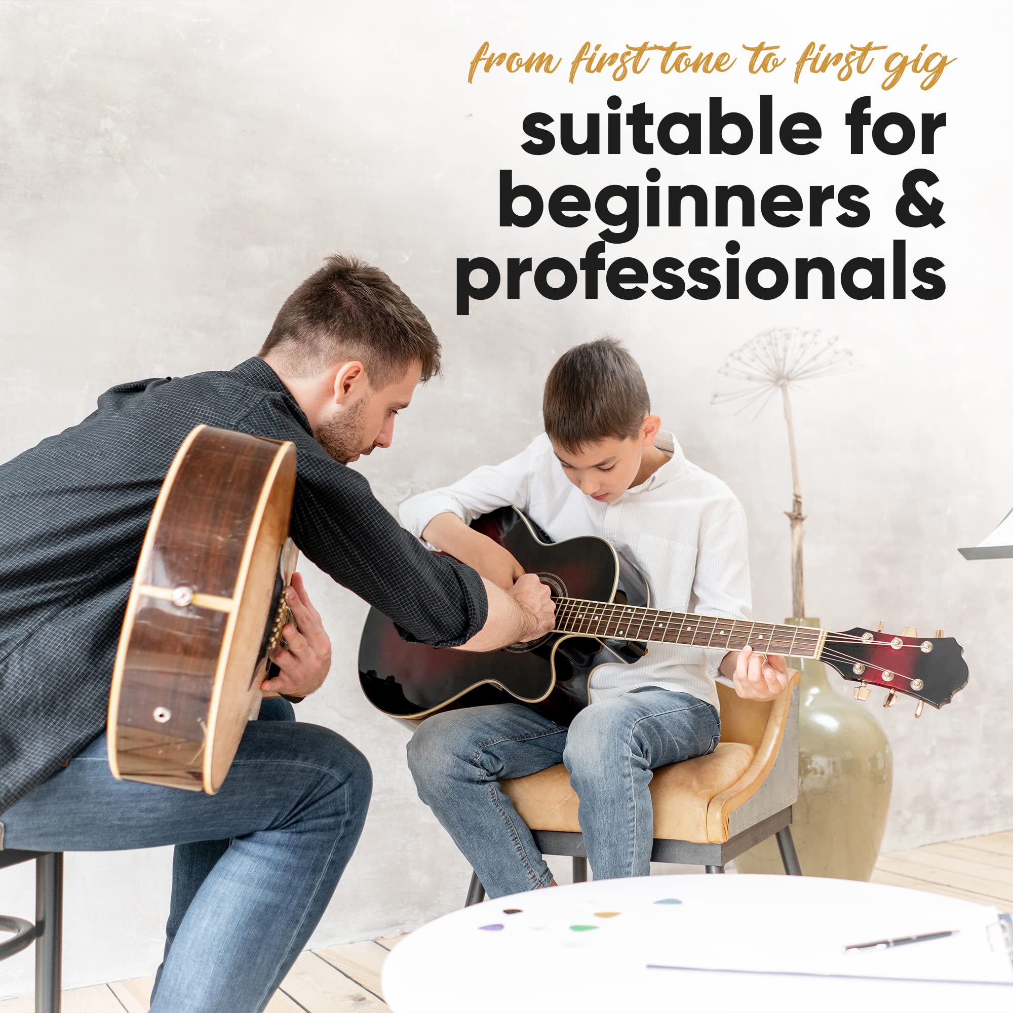 HAVENDI Guitar Strings acoustic guitar - brilliant sound quality steel strings for acoustic guitar coated with phosphor bronze (