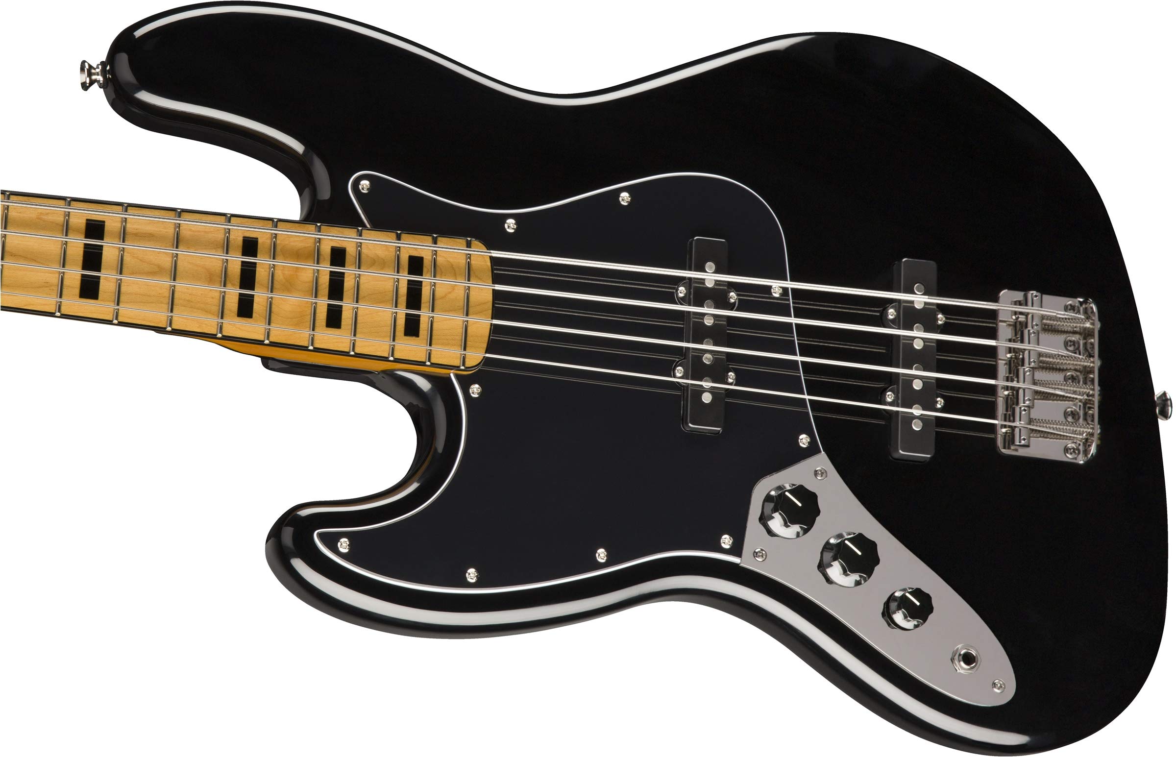 Squier Classic Vibe 70s Jazz Bass, Black, Left-Handed, Maple Fingerboard