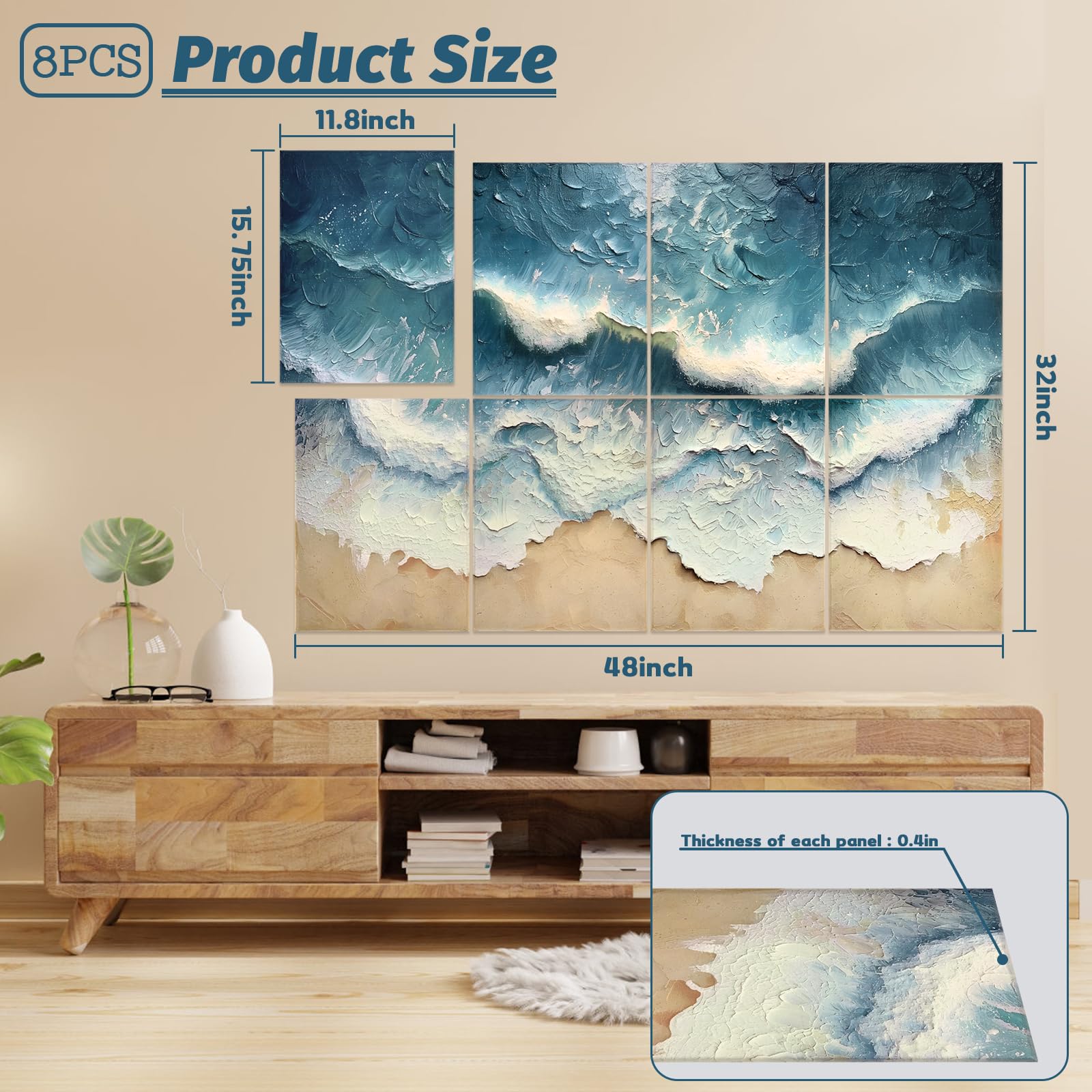 8 Pack Acoustic Panels, Soundproof Wall Panels, 48X32 Inches Sound Proof Panels for Walls, Sound Absorbing Wall Art Decorative,
