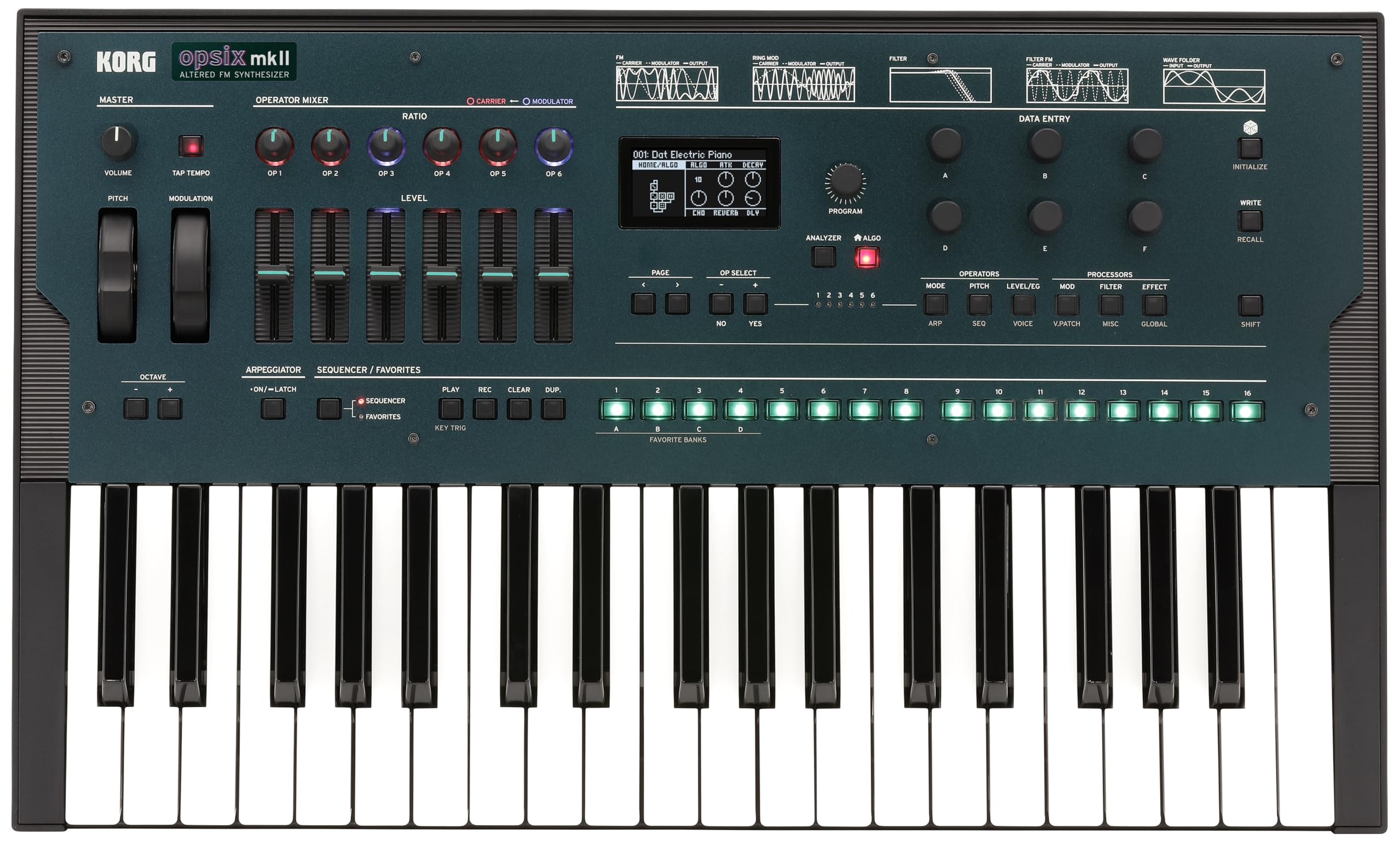 Korg opsix MKII 37-key FM Synthesizer w/ 64 Voices and 16-step Sequencer (OPSIXMKII)