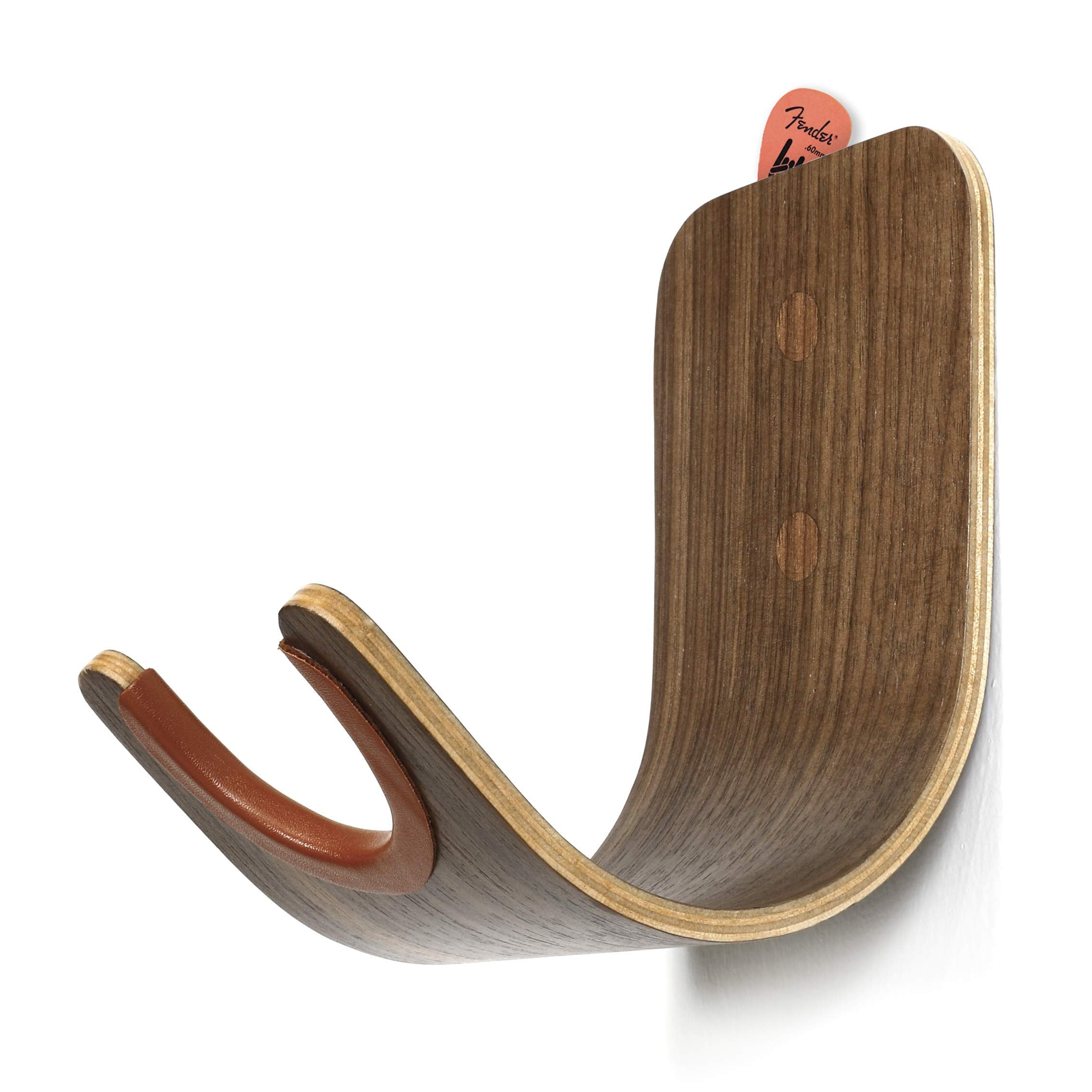 Plywood Guitar Wall Mount Holder With Pick Slot On Top, Modern And Unique Design Guitar Hanger For Bass Acoustic Electric Guitar