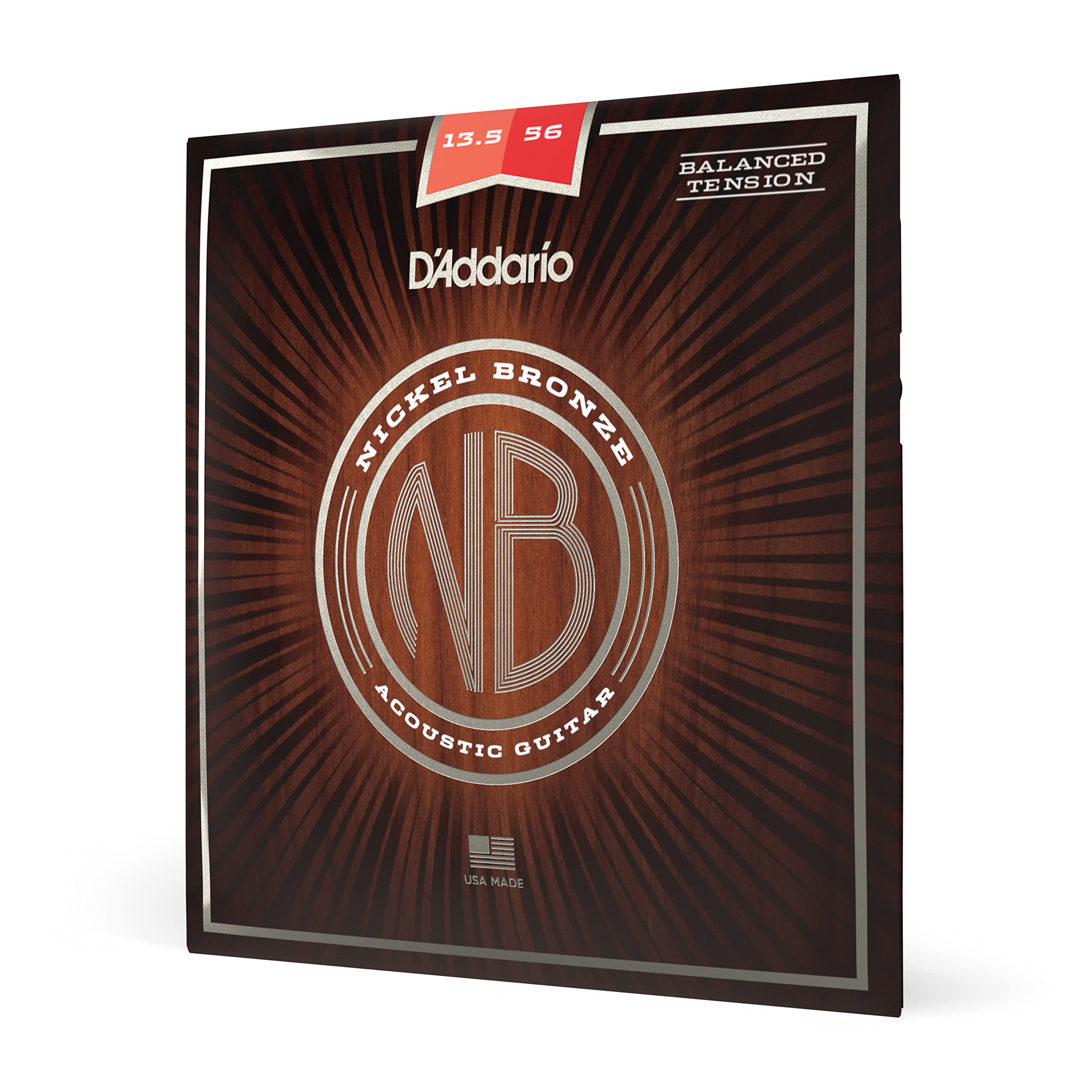 DAddario Guitar Strings - Acoustic Guitar Strings - Nickel Bronze - For 6 String Guitar - Natural, Clear, & Focused Tone - NB13