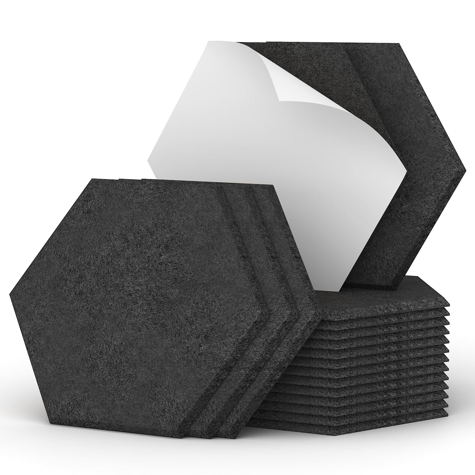 TONOR 10 x 0.4  High Density Sound Proof Panels for Walls, 18 Pack Hexagon Acoustic Panels Sound Absorbing Padding for Studio, O