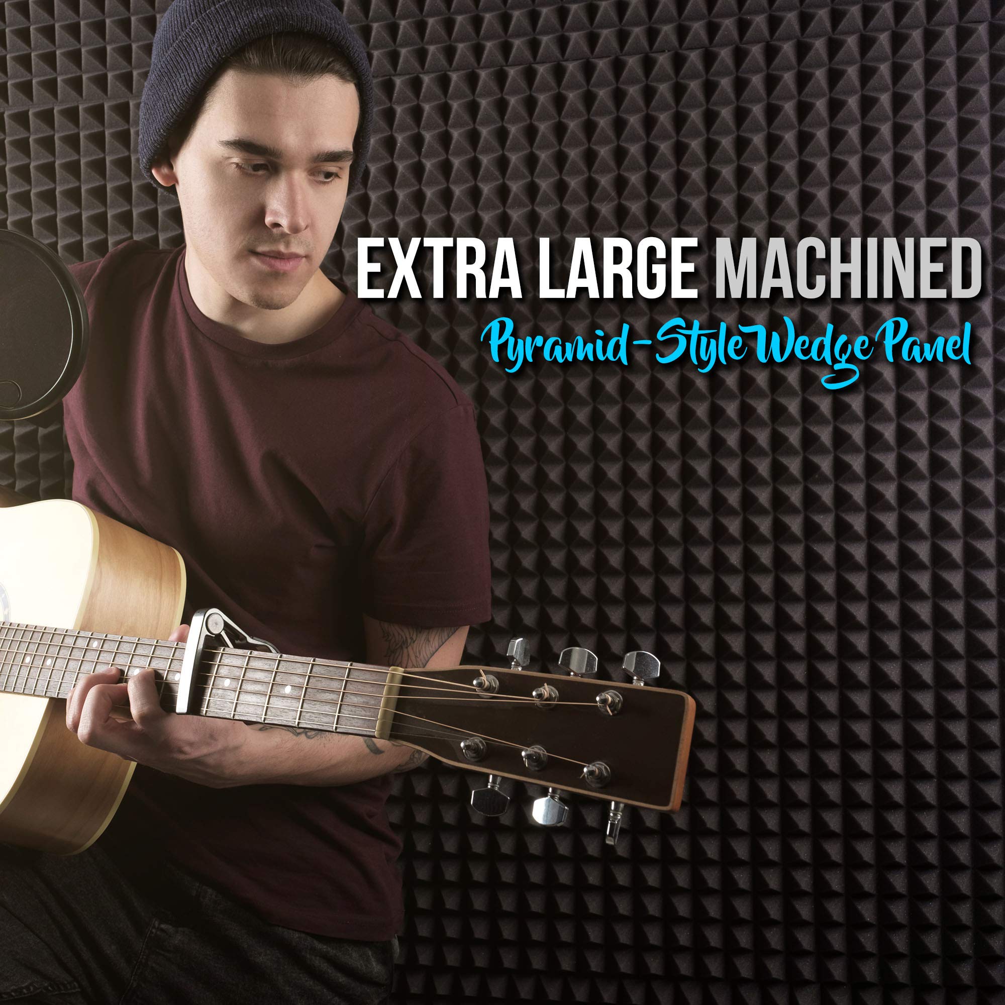 Pyle PSiP24 Acoustic Isolation Absorber Shield Sound Wall Panel Studio Foam and Dampening Wedge with Height Adjustable Stand,Cha