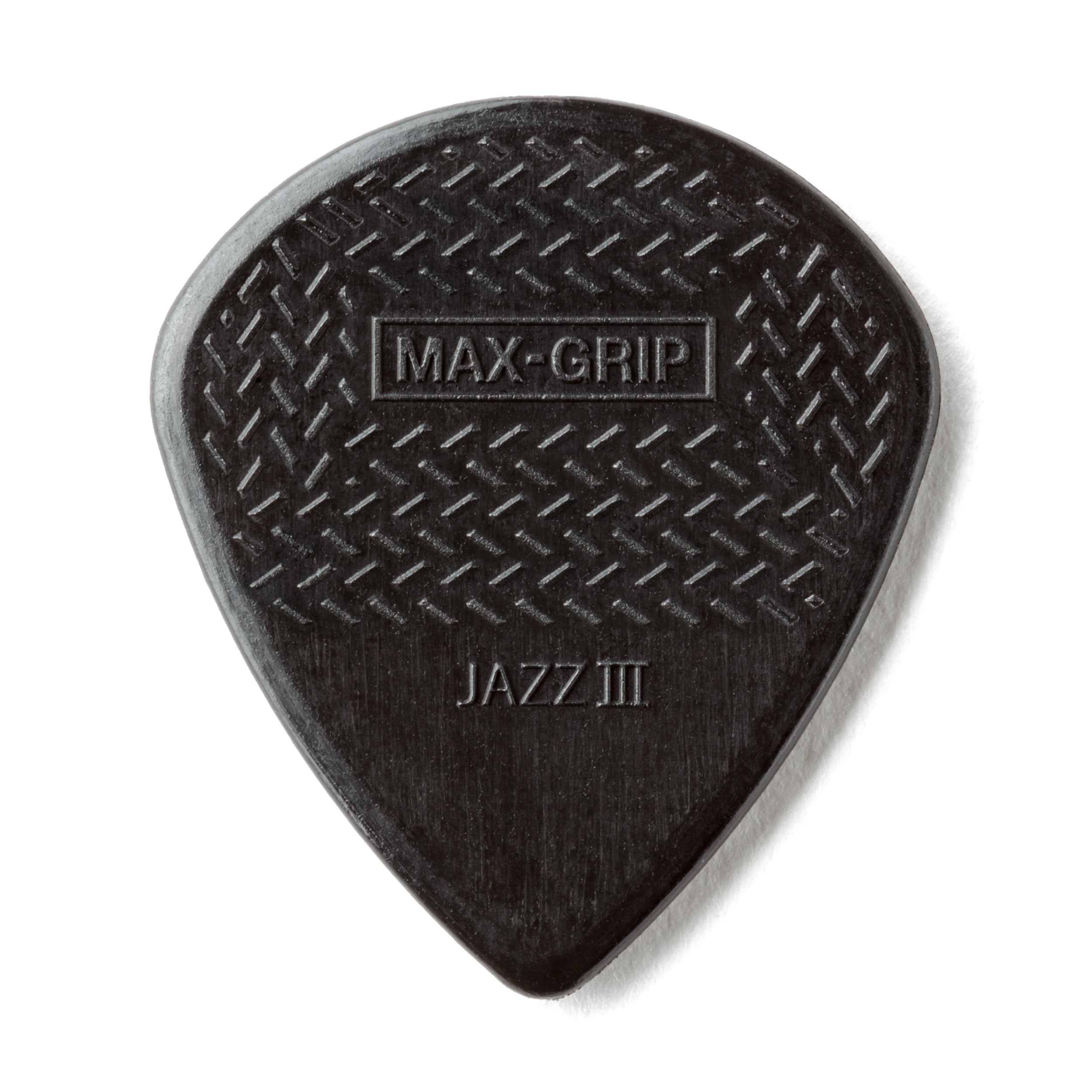 Jim Dunlop 471P3C Max Grip Jazz Iii Carbon Fiber Guitar Picks, 6-Pack