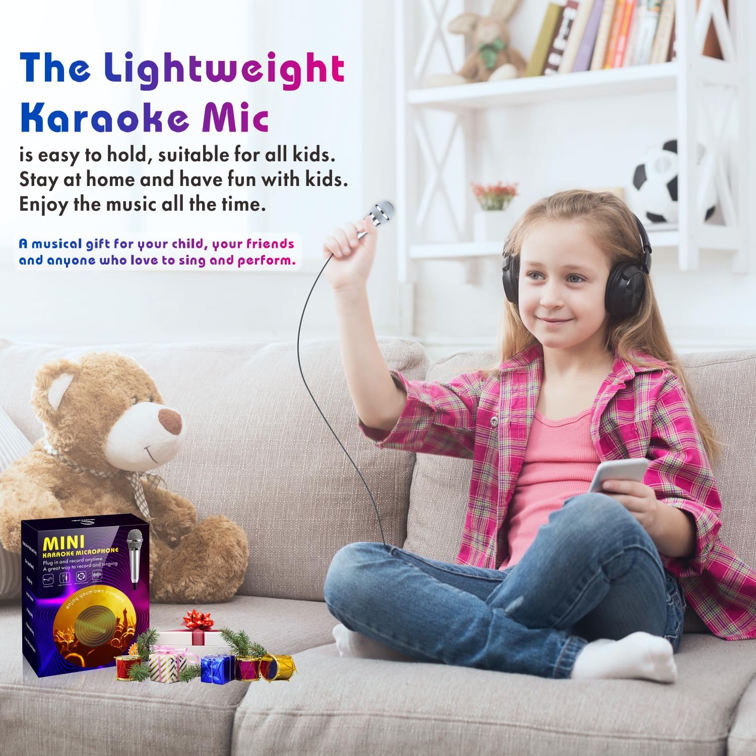 Wootrip [2PCS] Mini Karaoke Microphone, Mini Voice Recording Microphone Portable Karaoke Mic for Singing, Recording, Voice Recor
