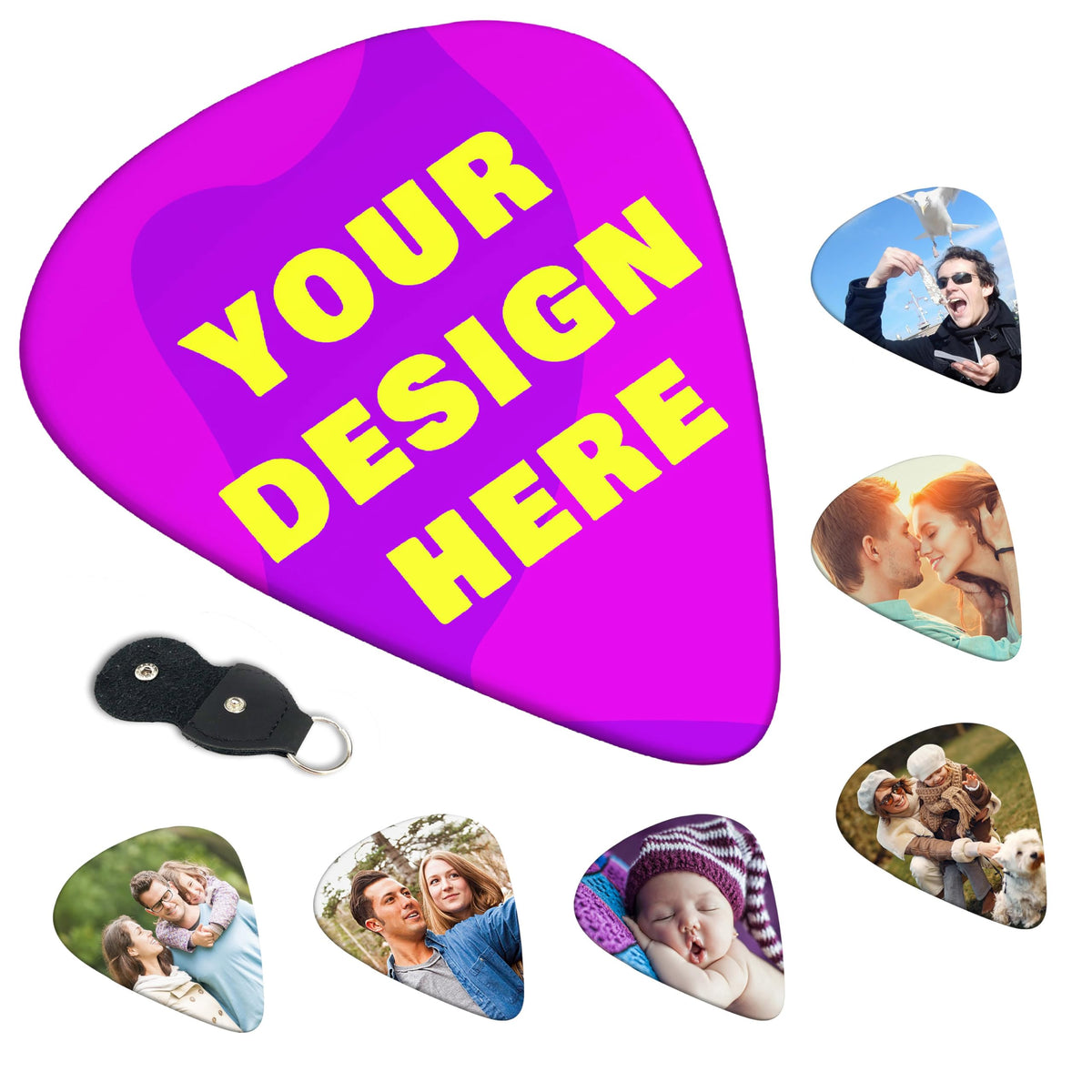Custom Guitar Picks 6-180 Pack Personalized Guitar Picks Design With Your Own Photo Text Custom Double-Sided Printing Guitar Pic