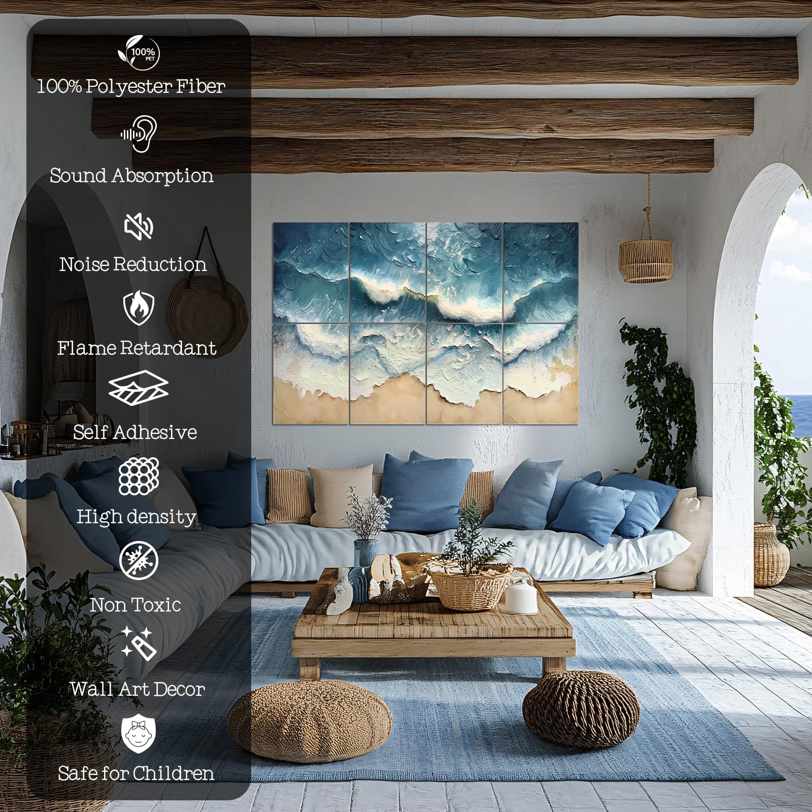 8 Pack Acoustic Panels, Soundproof Wall Panels, 48X32 Inches Sound Proof Panels for Walls, Sound Absorbing Wall Art Decorative,