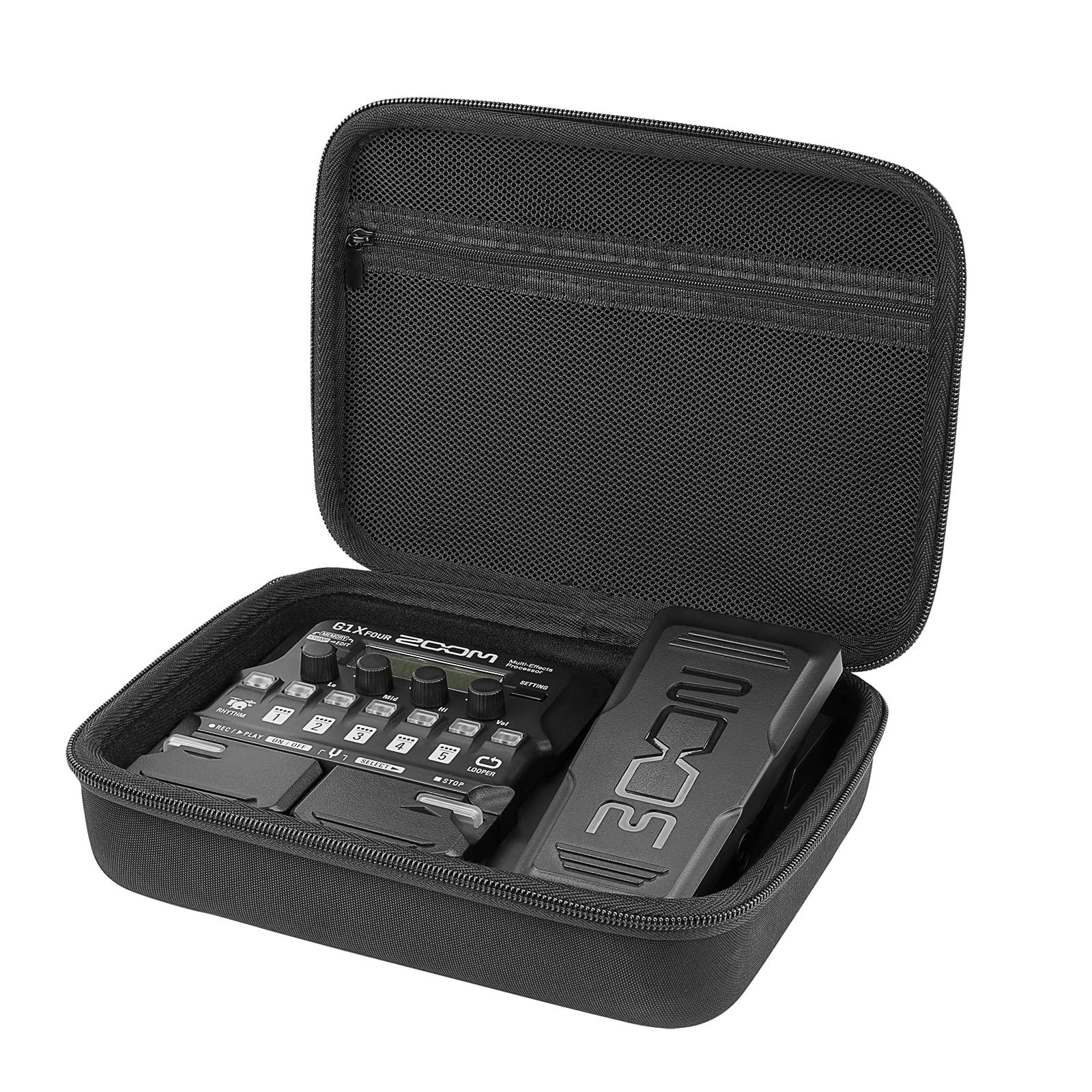 Musiin Premium velvet Hard Case Compatible with Zoom G1X Four case B1X A1X Guitar Bass Multi-Effects Processor Pedal cover(Black