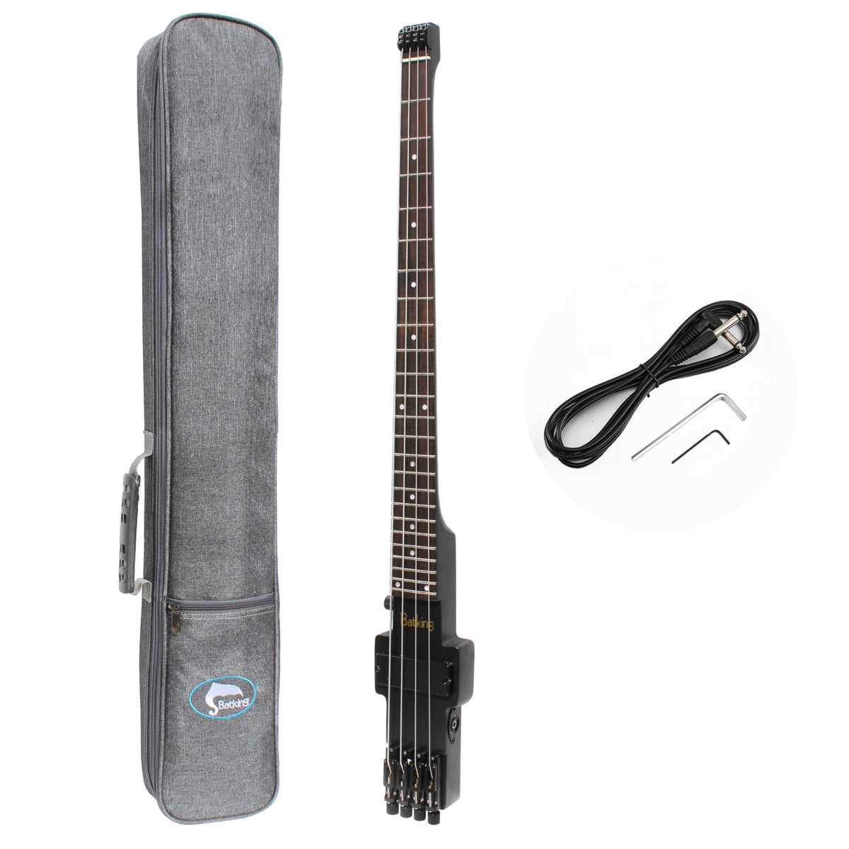 Batking Travel Bass Guitar Electric Headless Bass, 4 Strings Electric ...