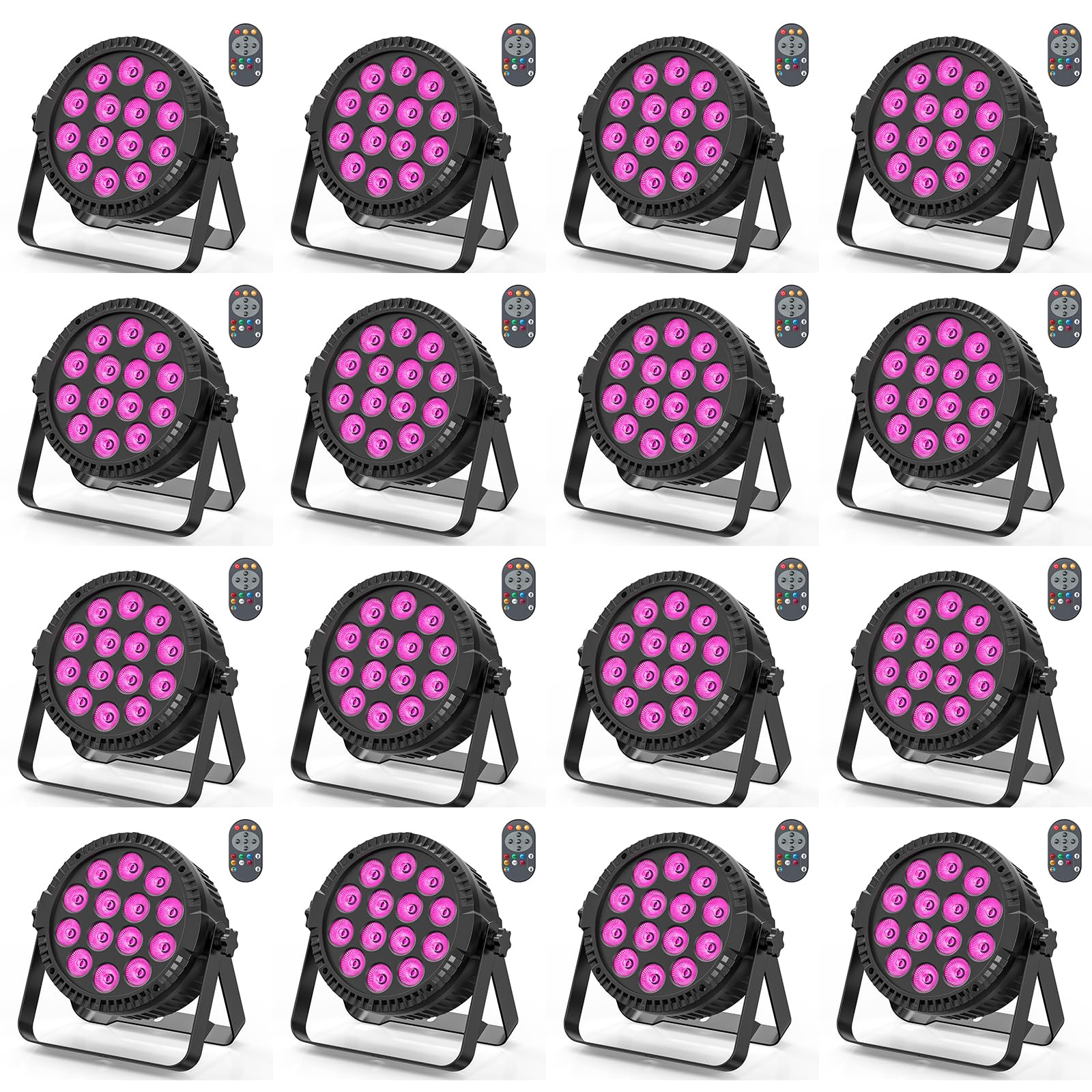 Stage Lights, 16 Packs Uking Par Can Lights Rgbw Led 14X6W Dmx Sound Activated, Uplights For Events Wedding Parties Church Live