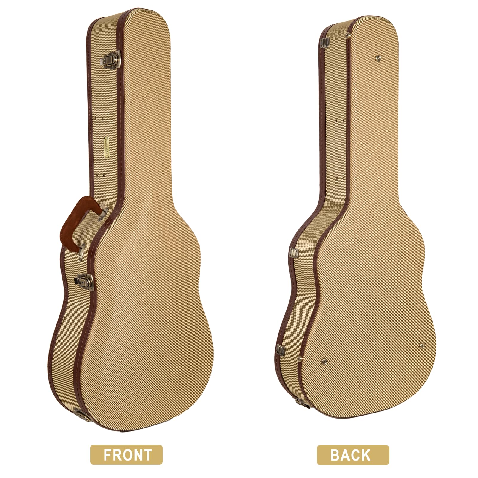 Crossrock Master Series Acoustic Guitar Case for Martin D-28 / Grand Auditorium | Fabric Tweed Exterior, Re-Engineered Shell, Le