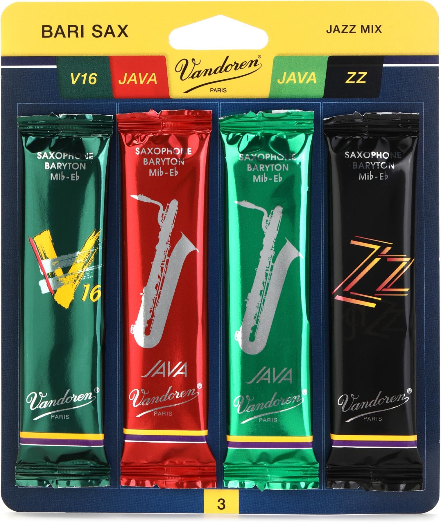 Vandoren SRMIXB3 Jazz Mix Card; Bari Sax Strength 3