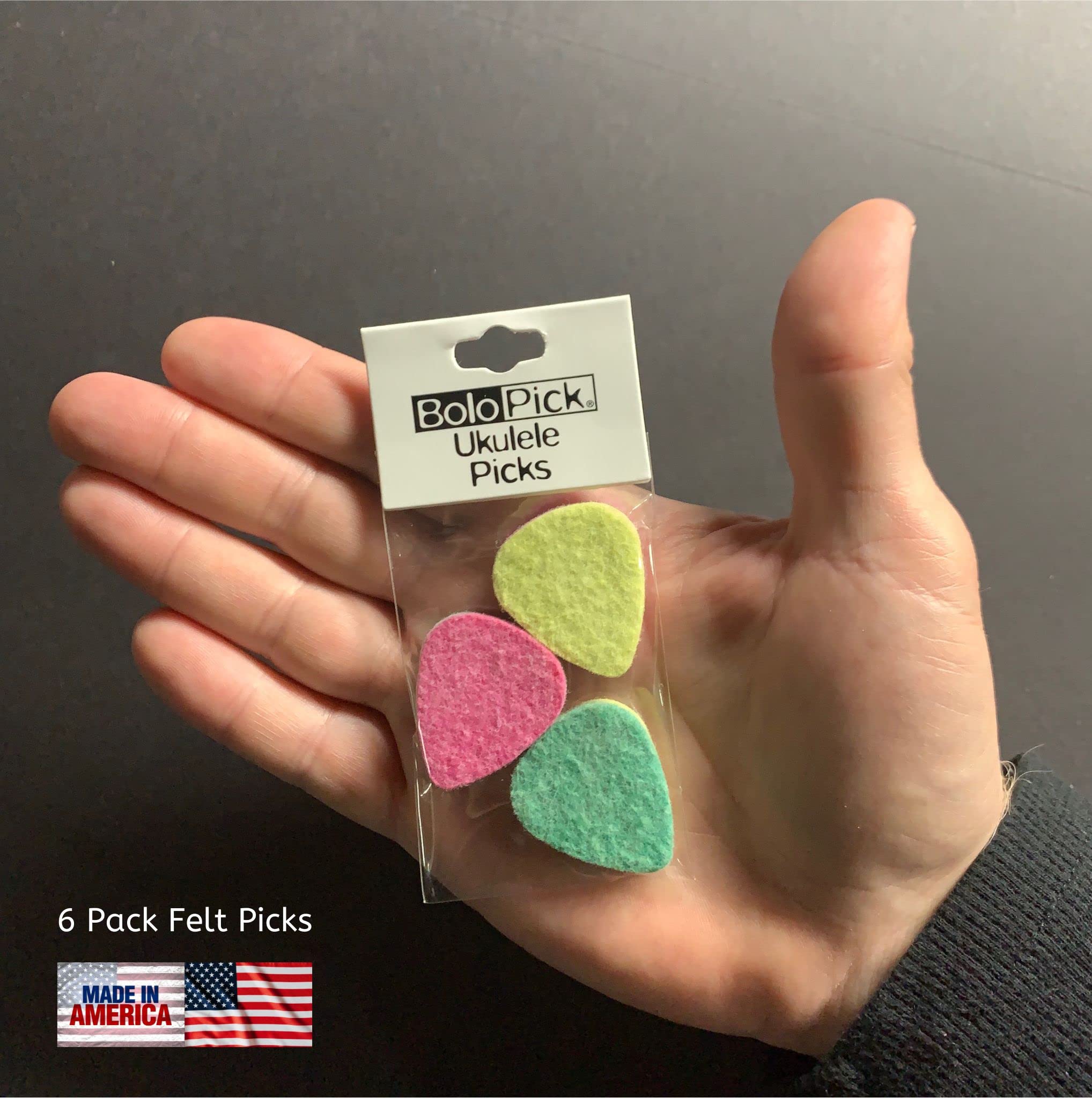 BoloPick Felt Picks for Ukulele 6 Pack (Cute Pink Lemonade)