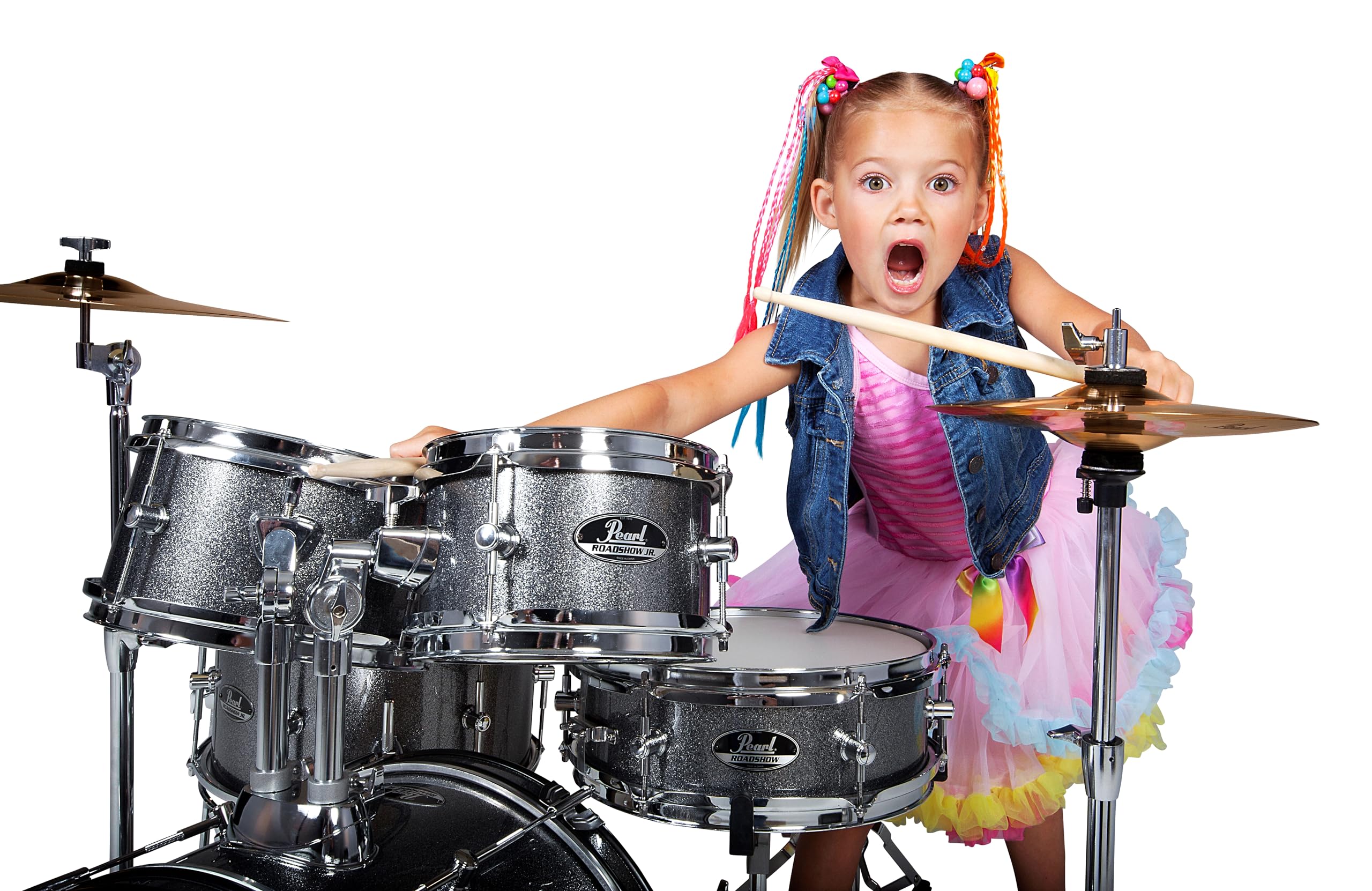 Pearl RSJ465CC708 Roadshow Jr. 5 piece Drum Set w/Hardware and Cymbals, 16/13/10/8/12, Grindstone