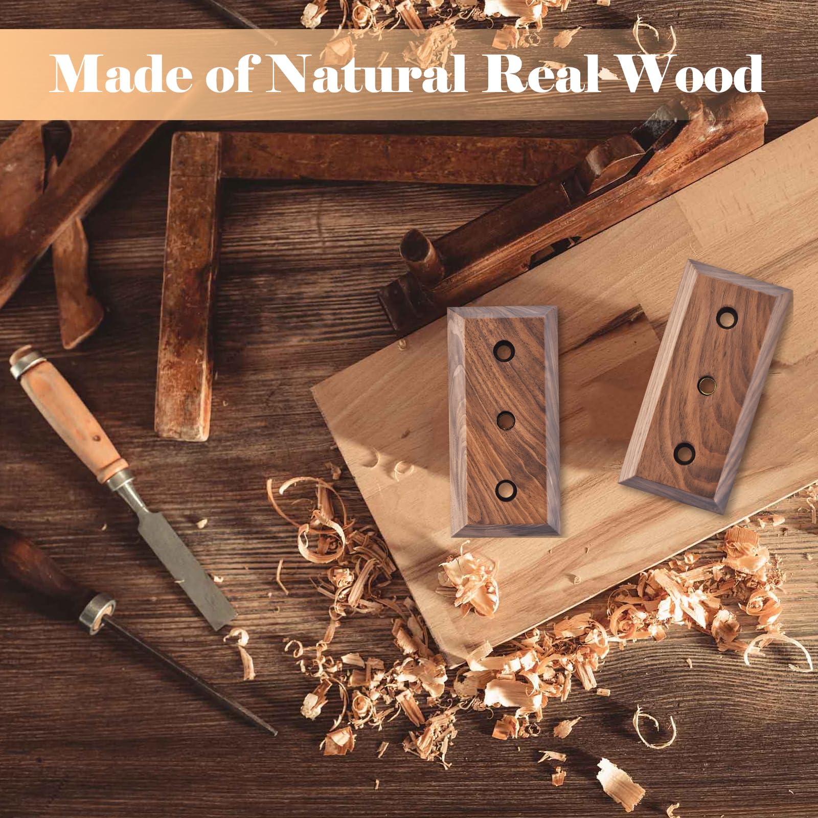 DOMMI Guitar Wall Mount 4 Pack, Guitar Holder with Rotatable Soft Guitar Hook for All Size Guitars, Hardwood U-Shaped Guitar Han