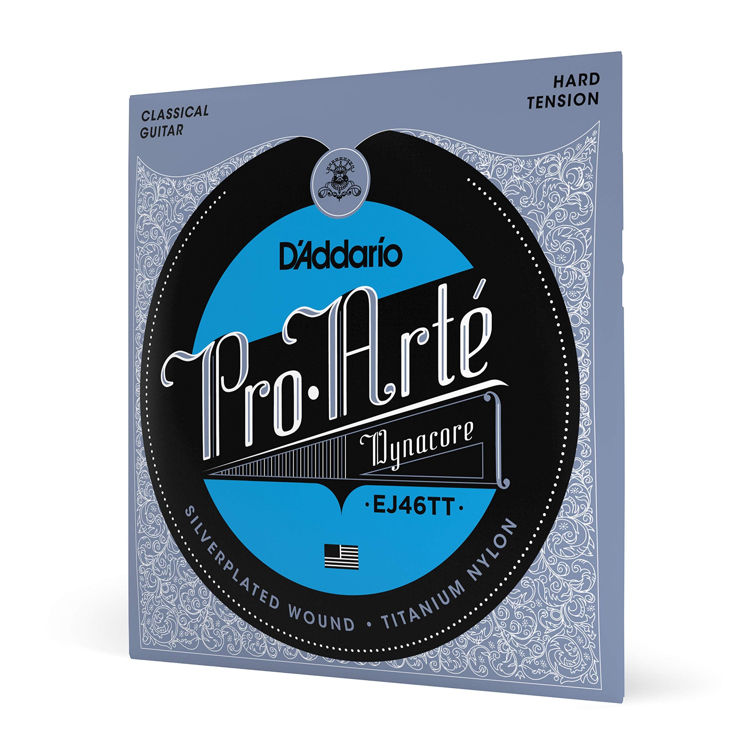 D'Addario Guitar Strings - Pro-Arte Classical Guitar Strings - Ej46Tt Dynacore - Silver Plated Wrap, Composite Dynacore, Titaniu
