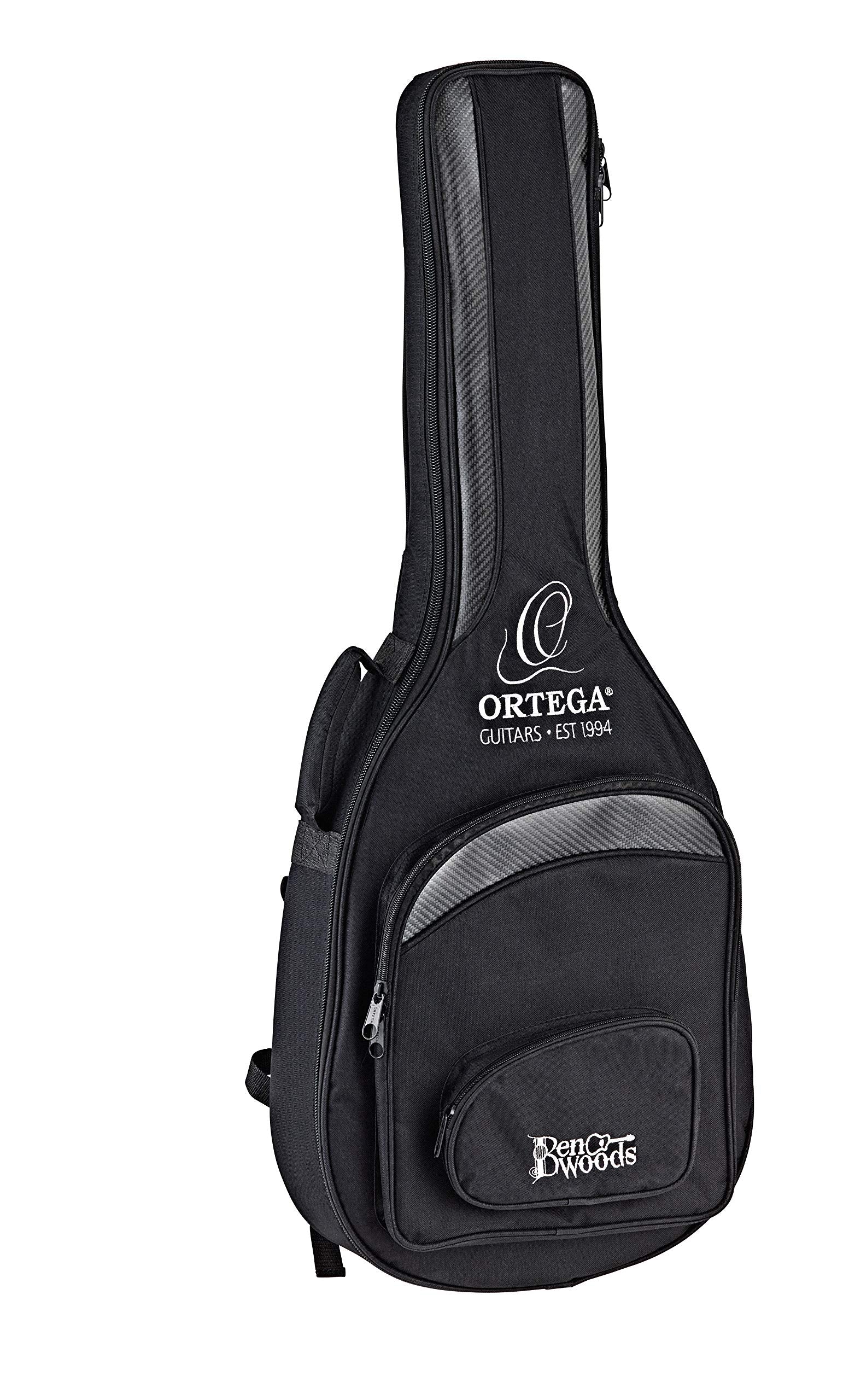 Ortega Guitars 6 String Signature Series Ben Woods Solid Top Thinline Crossover Acoustic-Electric Nylon Classical Guitar w/Bag,