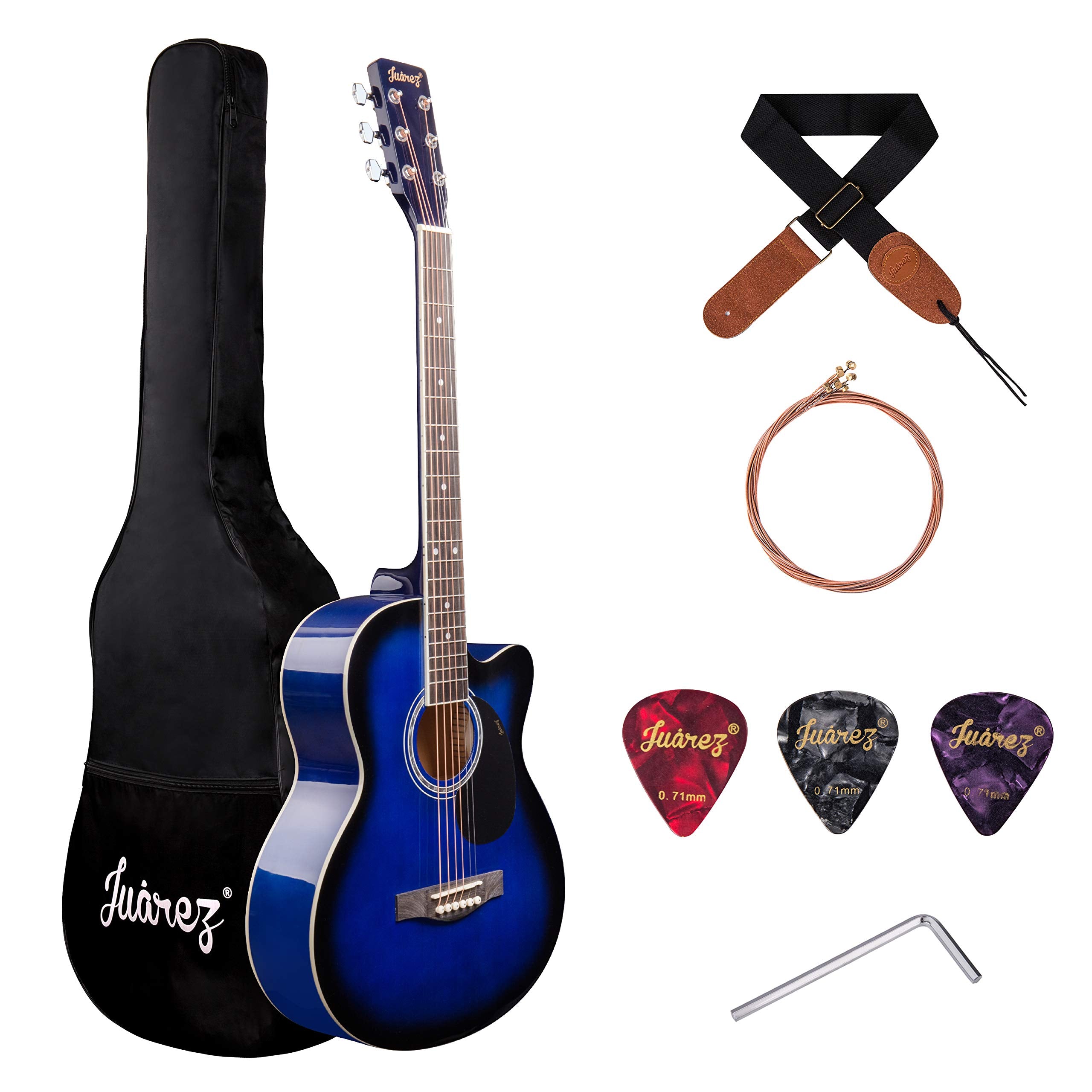Juarez Arpeggio 39 Inch Acoustic Guitar Kit, Jra39Sr-Tbs Spruce Top, Rosewood Fretboard & Bridge, Truss Rod, Chrome Die Cast Mac
