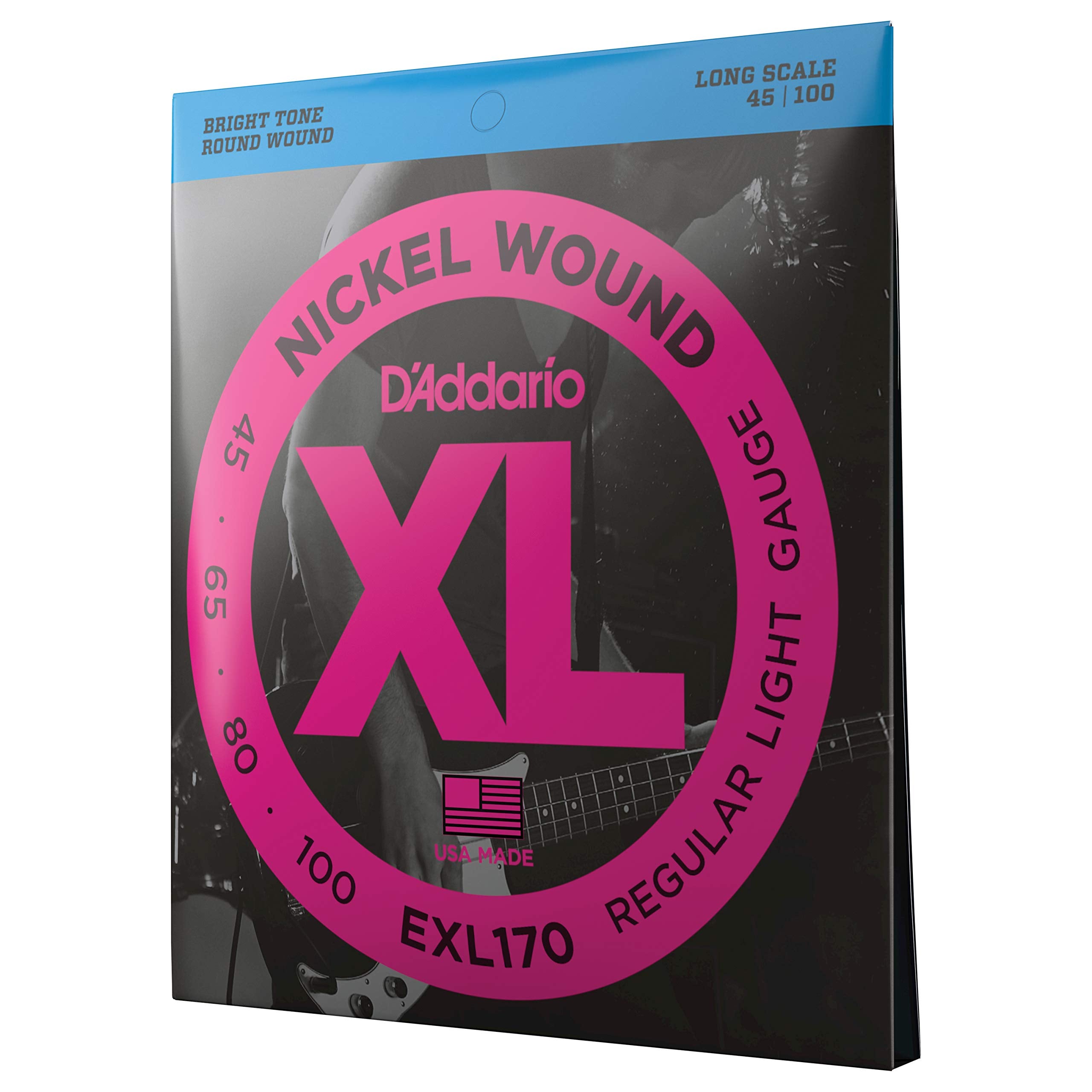 Daddario Bass Guitar Strings - Xl Nickel Bass Strings - Exl170 - Perfect Intonation, Consistent Feel, Powerful Durability - For