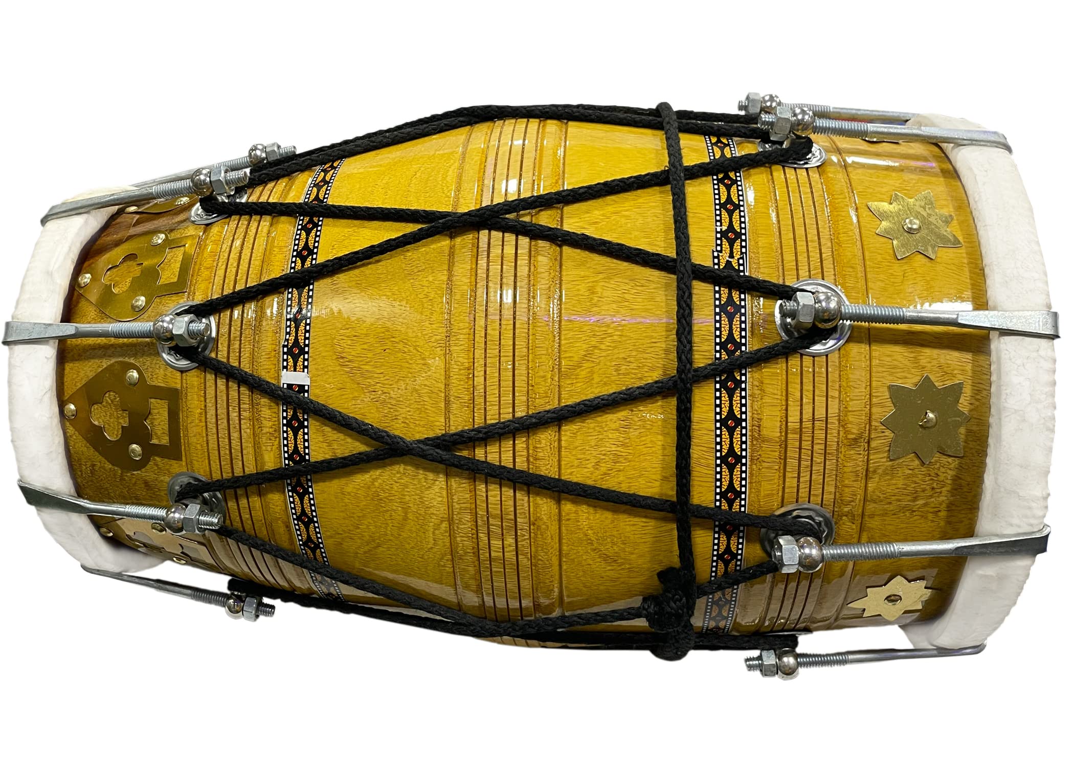 Gt Manufacture Professional Studio Or Bhajan Kirtan Dholak Wild Goat Skin Ring Fitting On Bass And Tune Head Full Nut & Bold Fit