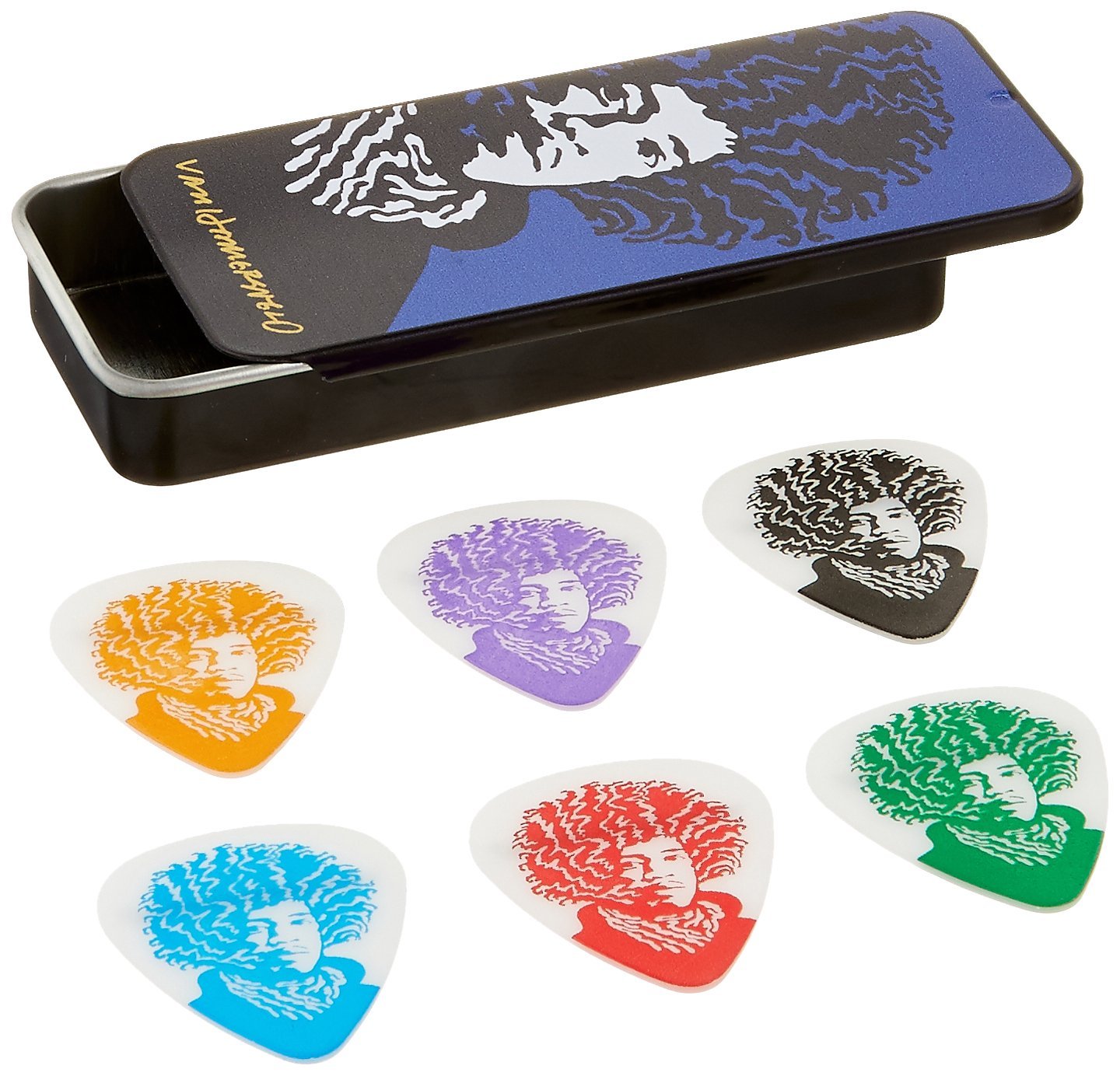 Jim Dunlop Jvhpt04H John Van Hamersveld Jimi Pick Tin, Assorted, Heavy, 6 Picks/Tin