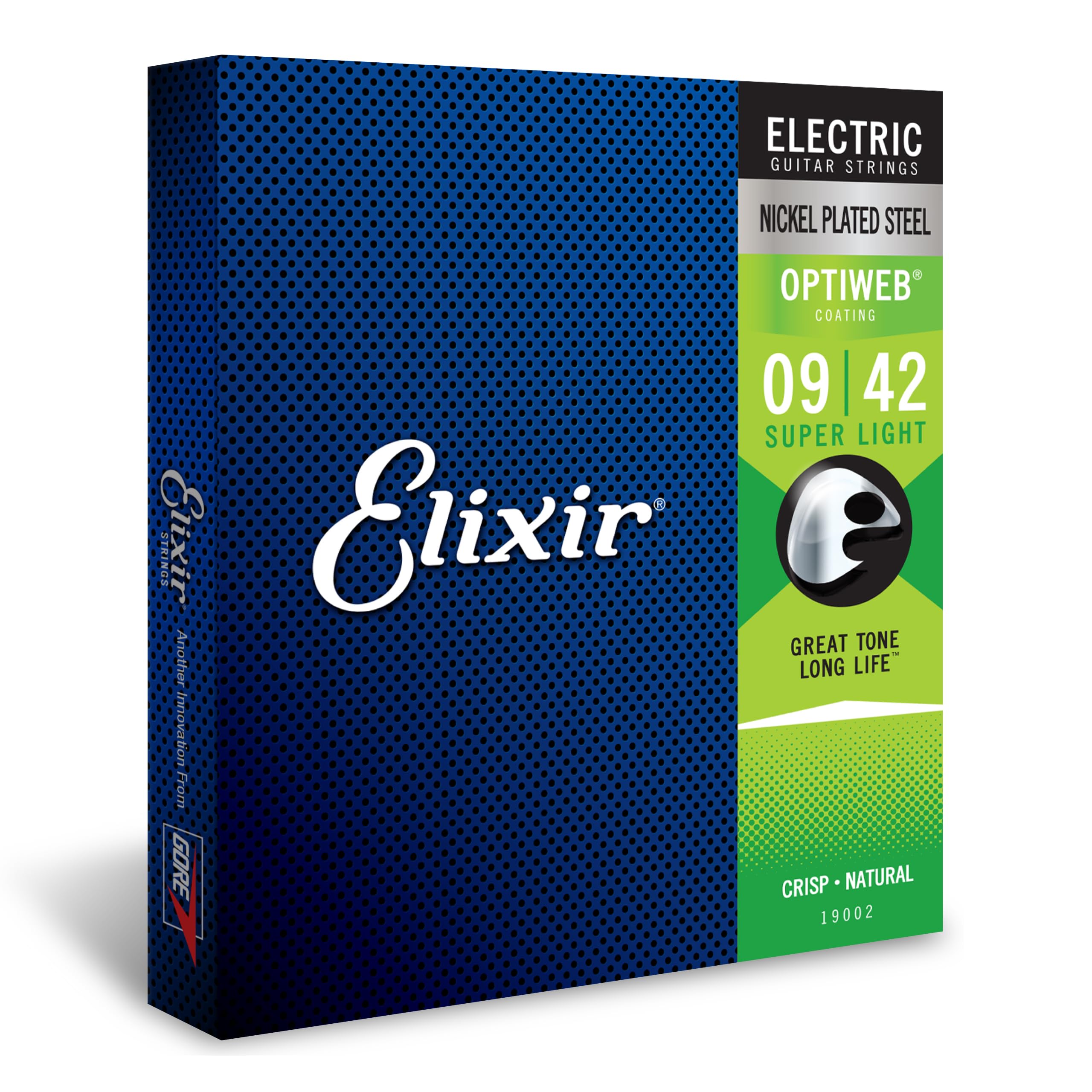 Elixir Strings 19002 Electric Guitar With Optiweb Coating, Super Light (.009-.042)