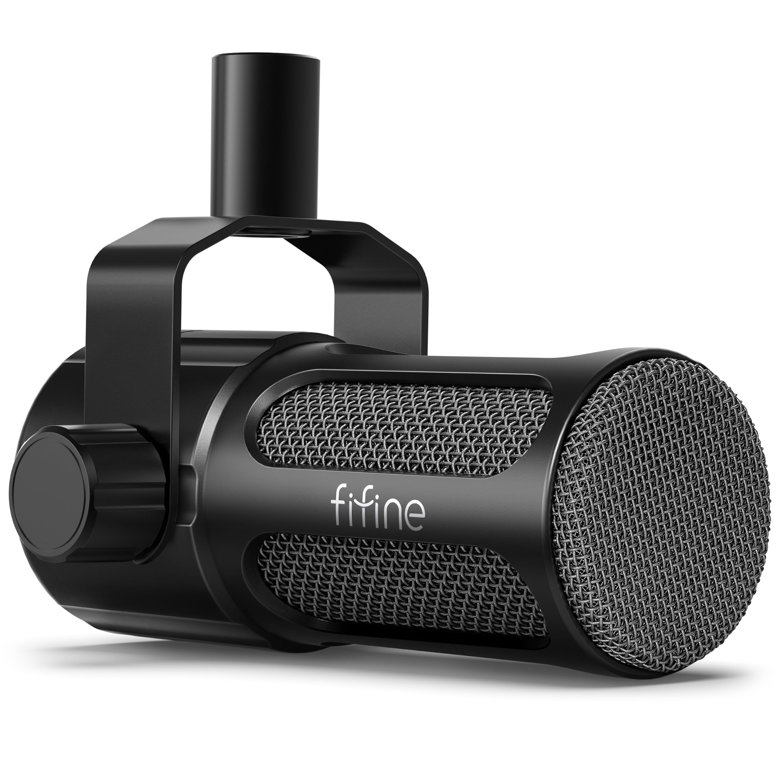 FIFINE XLR Dynamic Microphone, Studio Vocal Mic for Recording, All Metal XLR Podcast Microphone with Mid-Boost, Low-Cut Filter f
