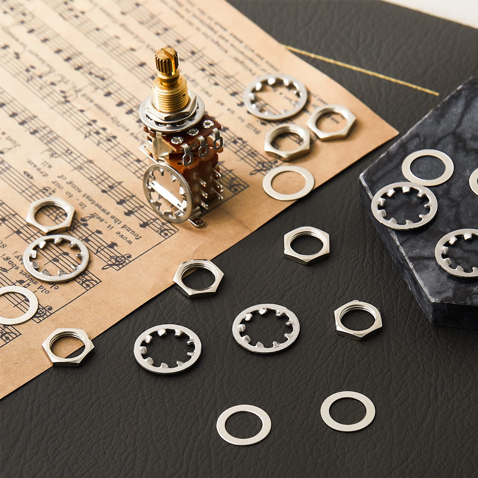 Cursor Washers Set Of 8 Guitar Nuts, Washers And Lock Washers For Us Cts Pots And ...