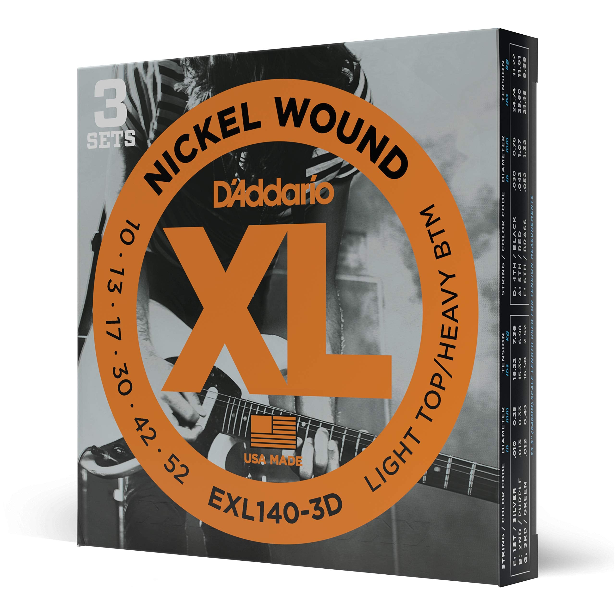 Daddario Guitar Strings - Xl Nickel Electric Guitar Strings - Exl140-3D - Perfect Intonation, Consistent Feel, Reliable Durabili