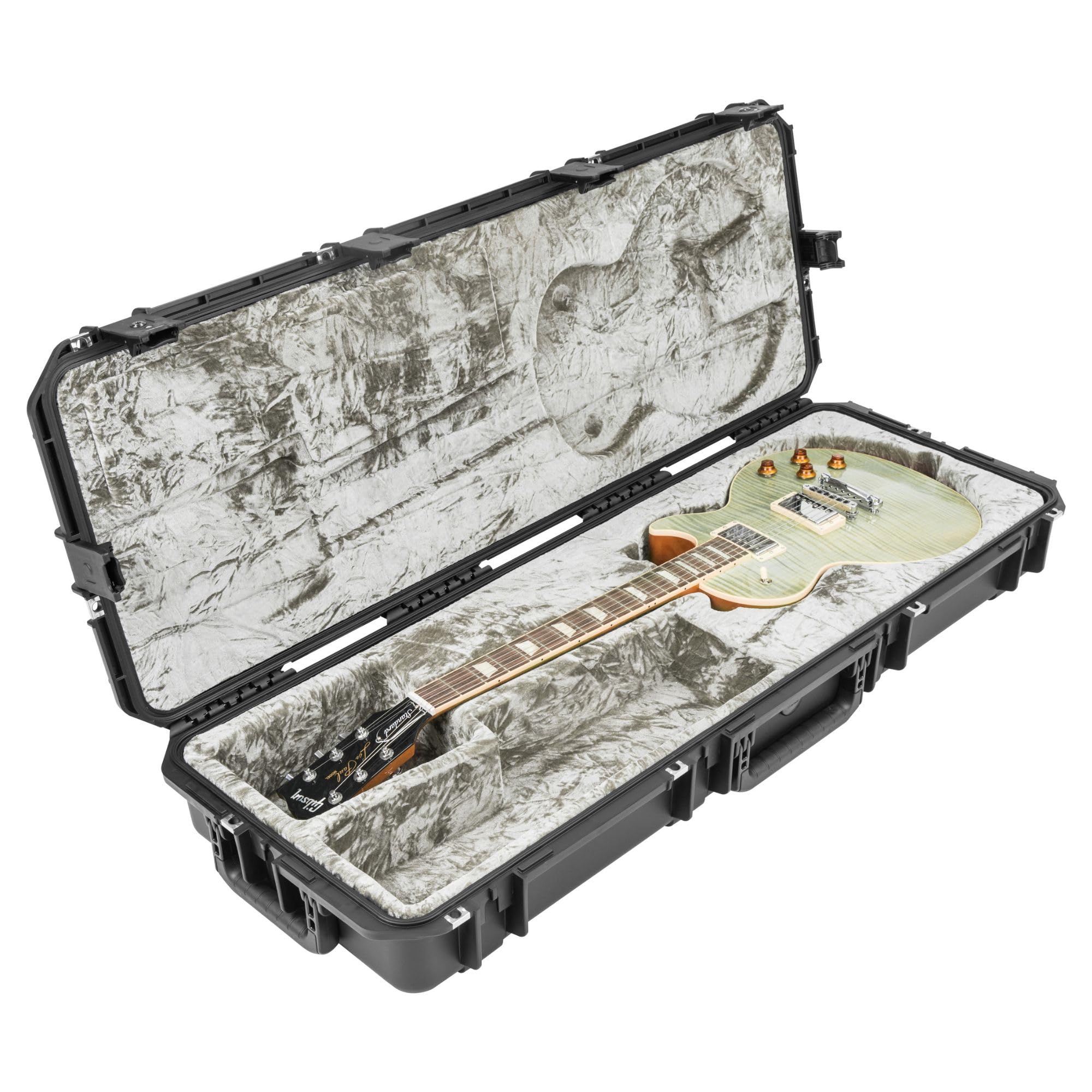 SKB iSeries Les Paul Guitar Hard Case, Waterproof Polypropylene Shell with Plush Interior, TSA Latches and Wheels for Travel Pro