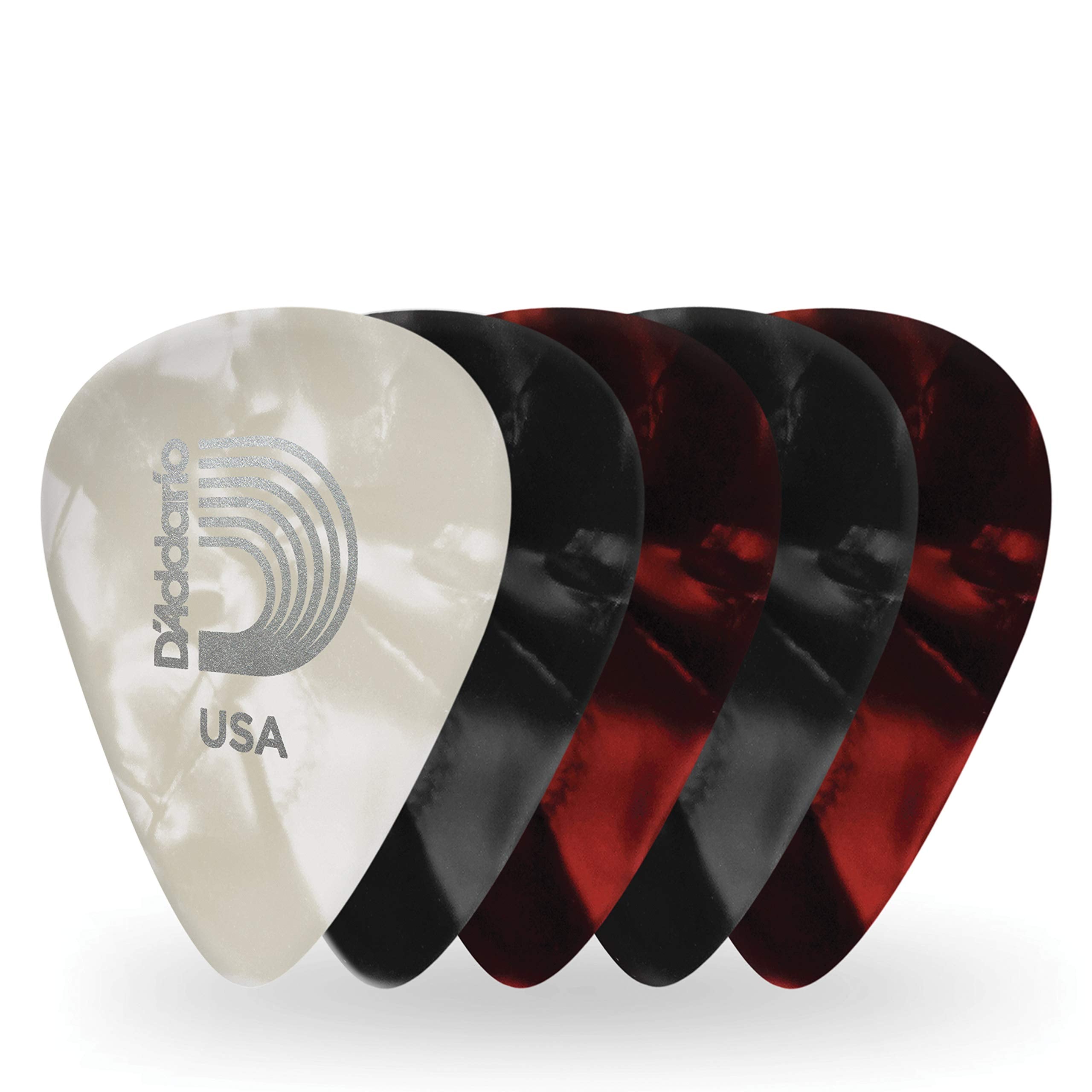 Daddario Accessories Celluloid Guitar Picks - 25 Pack - Guitar Picks For Acoustic Guitar, Electric Guitar, Bass Guitar - Guitar