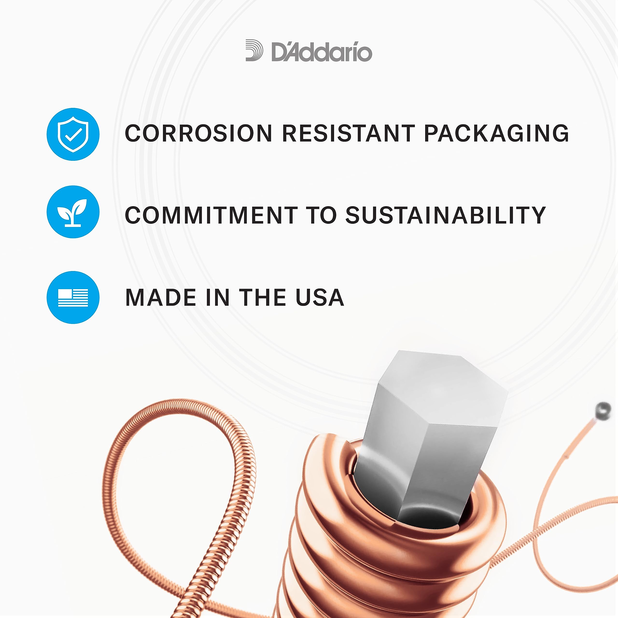 D'Addario Guitar Strings - Acoustic Guitar Strings - 80/20 Bronze - For 6 String Guitar - Deep, Bright, Projecting Tone - EJ13 -