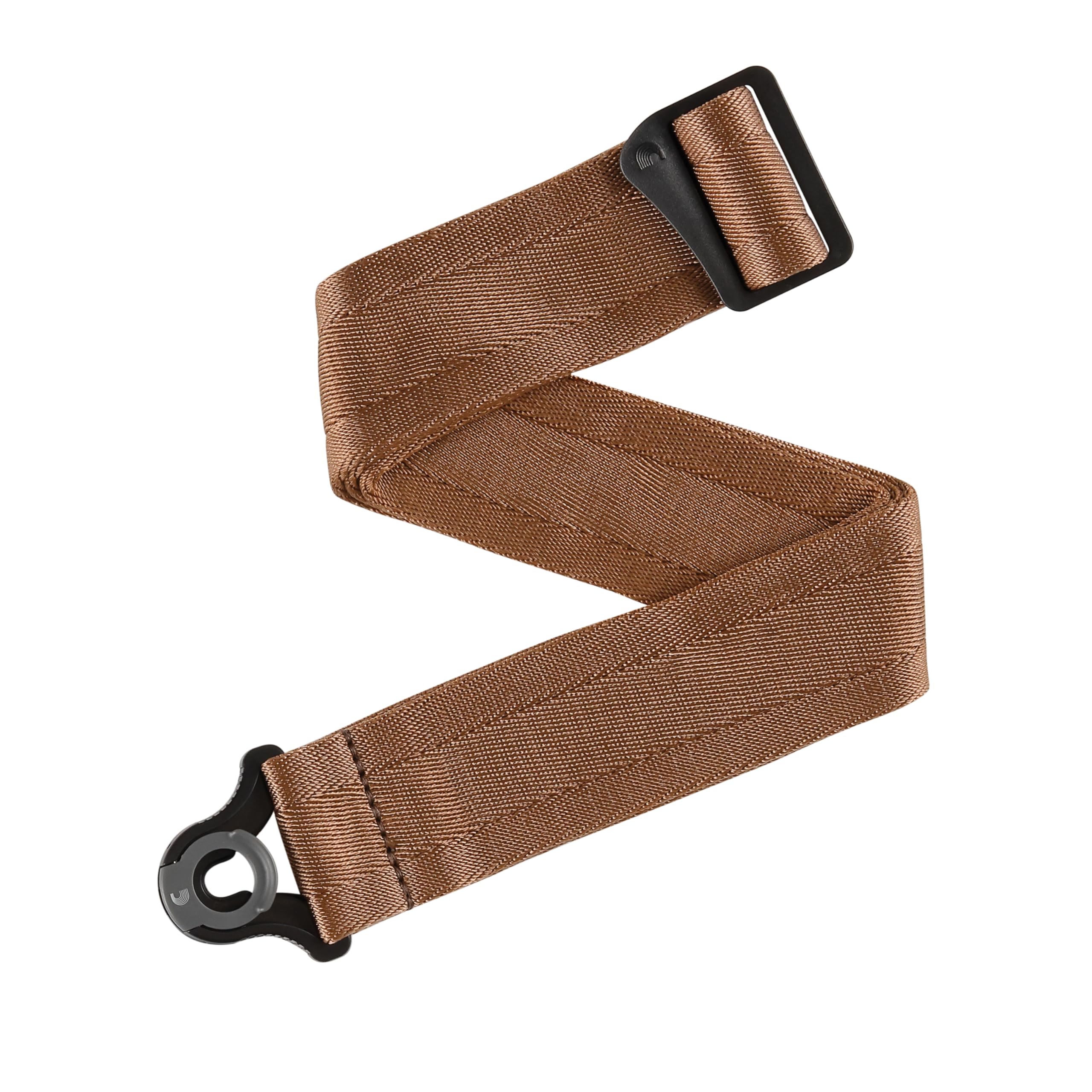 D'Addario Auto Lock Guitar Strap - Acoustic & Electric Accessories - Easy to Use Locking Straps - Uses Existing Buttons - Umber 