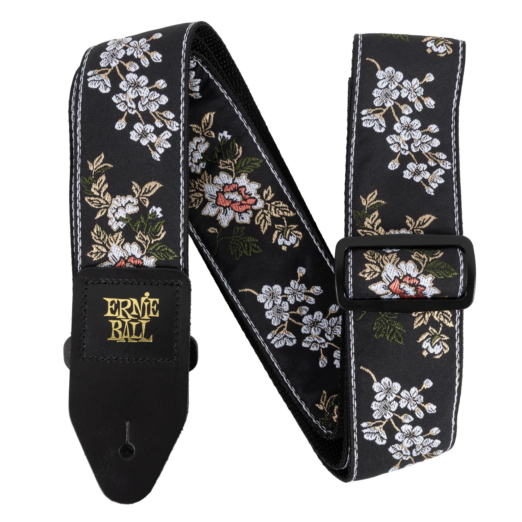 Ernie Ball Classic Jacquard Guitar/Bass Strap - White Blossom
