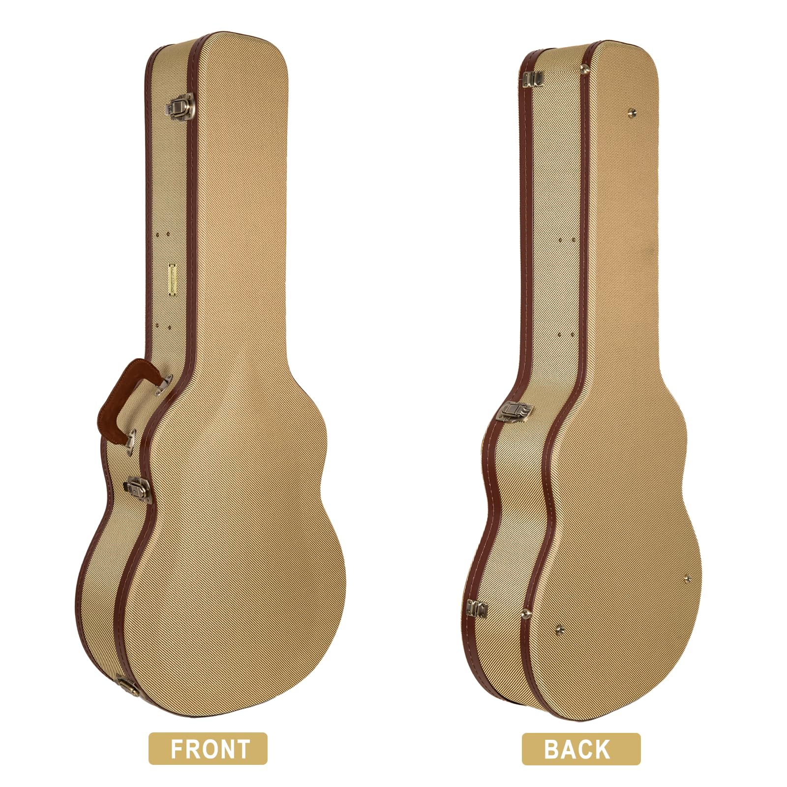 Crossrock Master Series Super Jumbo Guitar Case for Gibson SJ-200 | Classic Fabric Tweed Exterior, Re-Engineered Shell, Leather