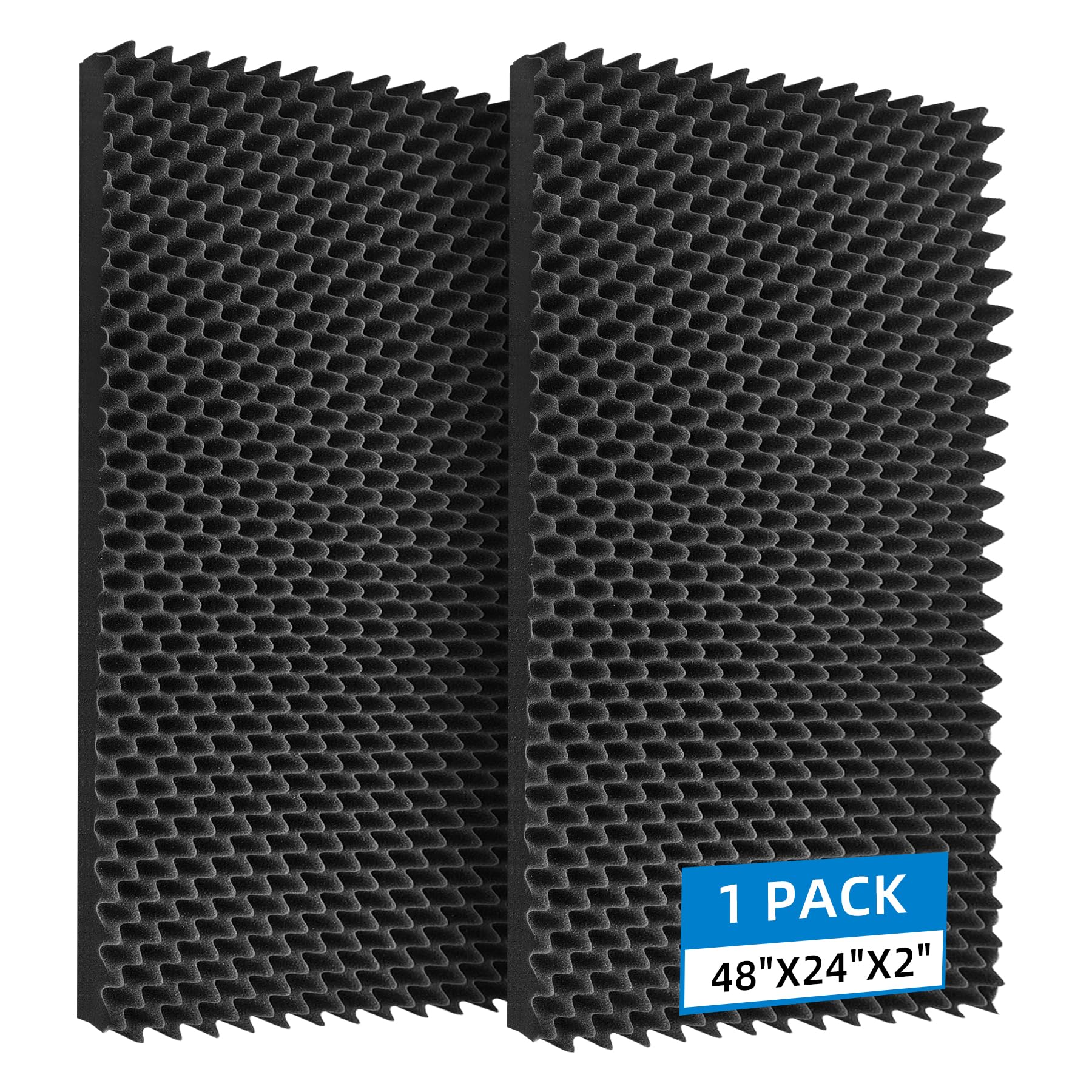 Geynnple 1 Pack Sound Proof Foam Panels |48  24  2 Quick-Recovery Soundproof Wall Panels | High Density Sound Dampening Panels f