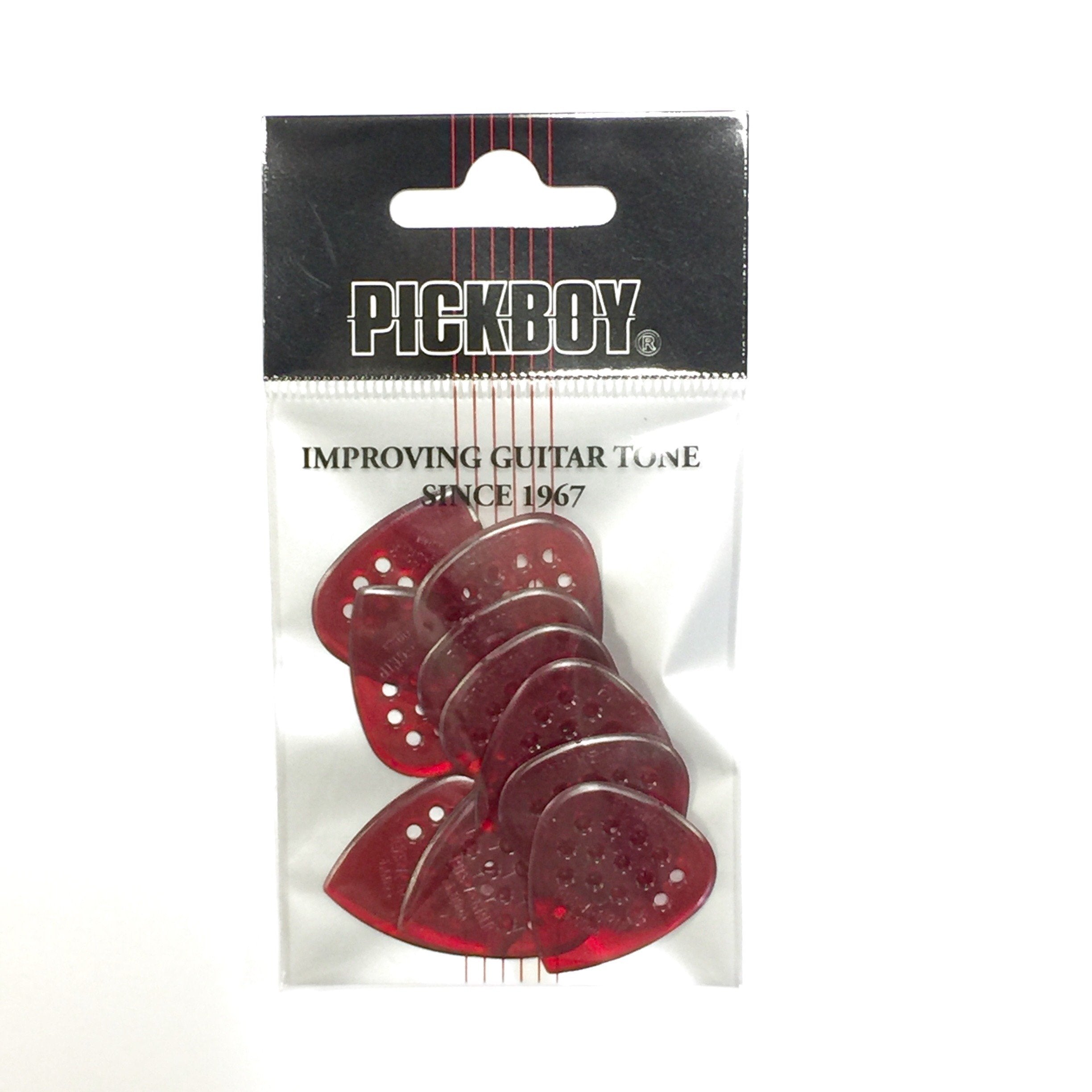 Pickboy Pos-a-Grip, Red, Polycarbonate, 1.00mm, 10 picks