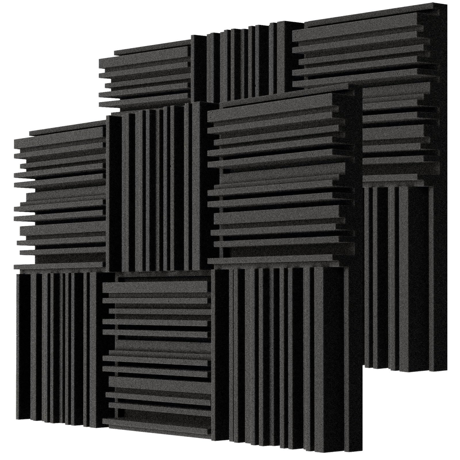 Troystudio Thick Acoustic Foam Panels, 12 X 12 X 2 Inch 12 Pcs Broadband Sound Absorbing Foam, Dense Soundproof Padding Tile, Re