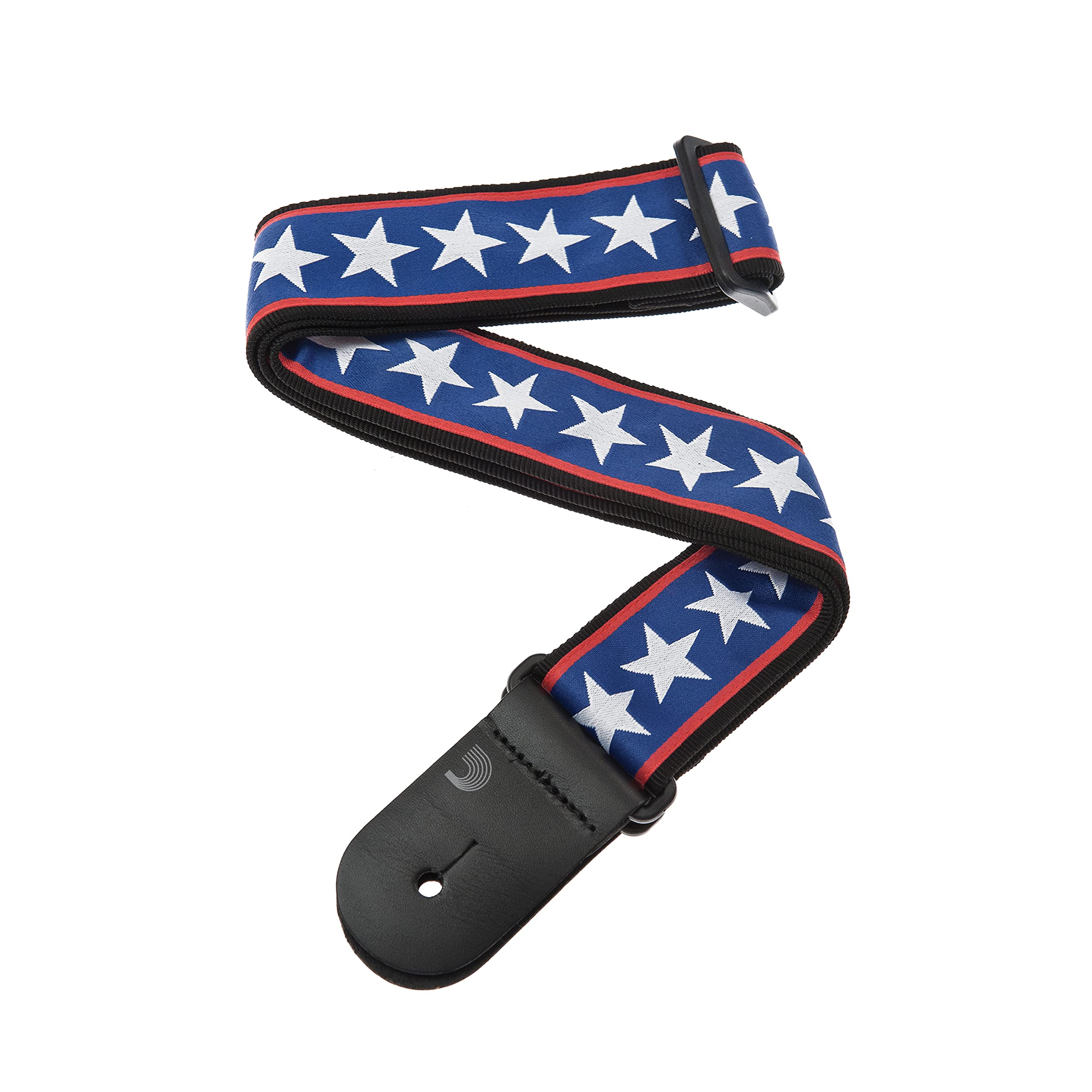 DAddario Guitar Strap, Stars & Stripes, Leather, Woven, Standard, 50A10