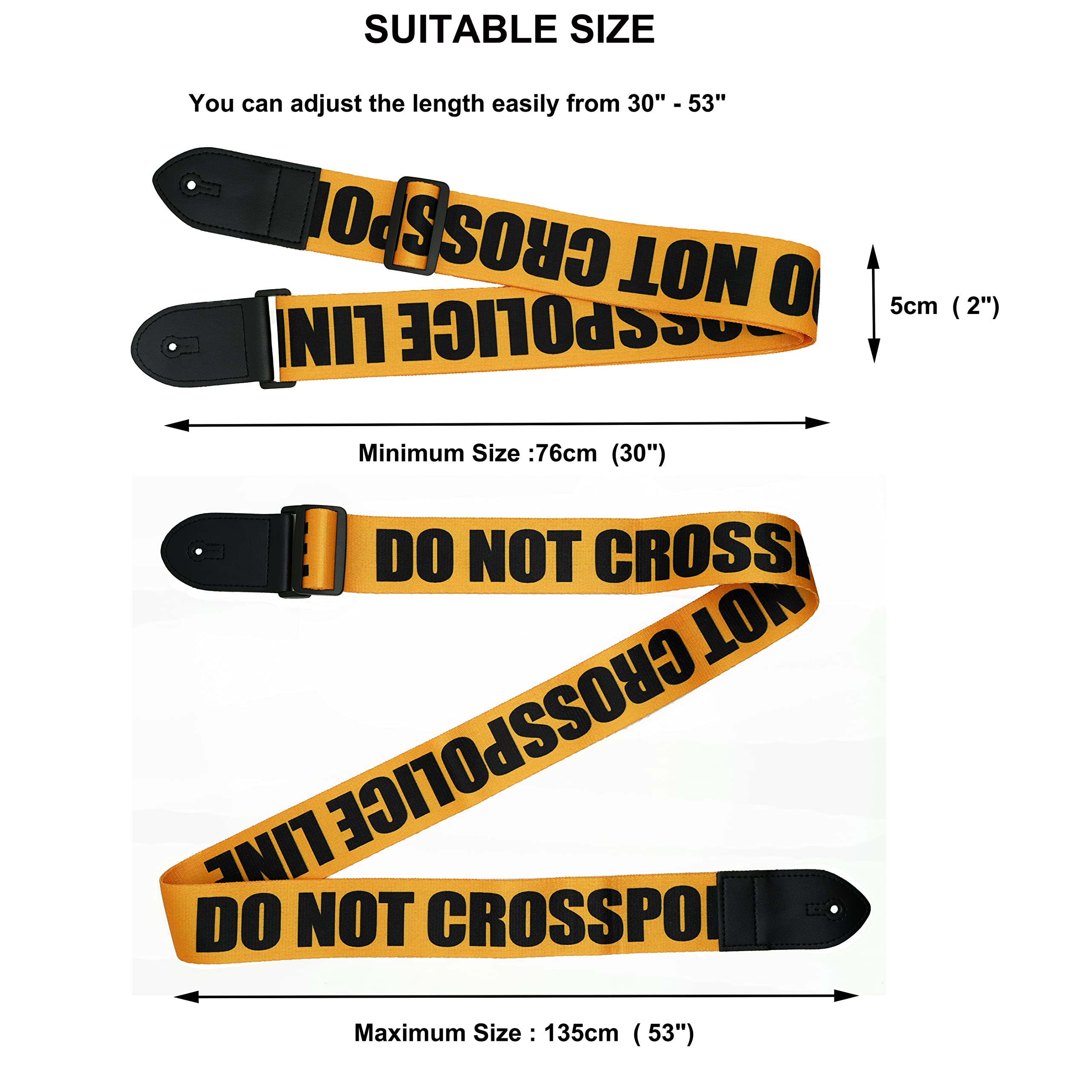 2 pcs Guitar Strap Electric Guitar Straps with Leather Ends Adjustable Classical Suitable For Electric, Bass& Acoustic Guitars.(