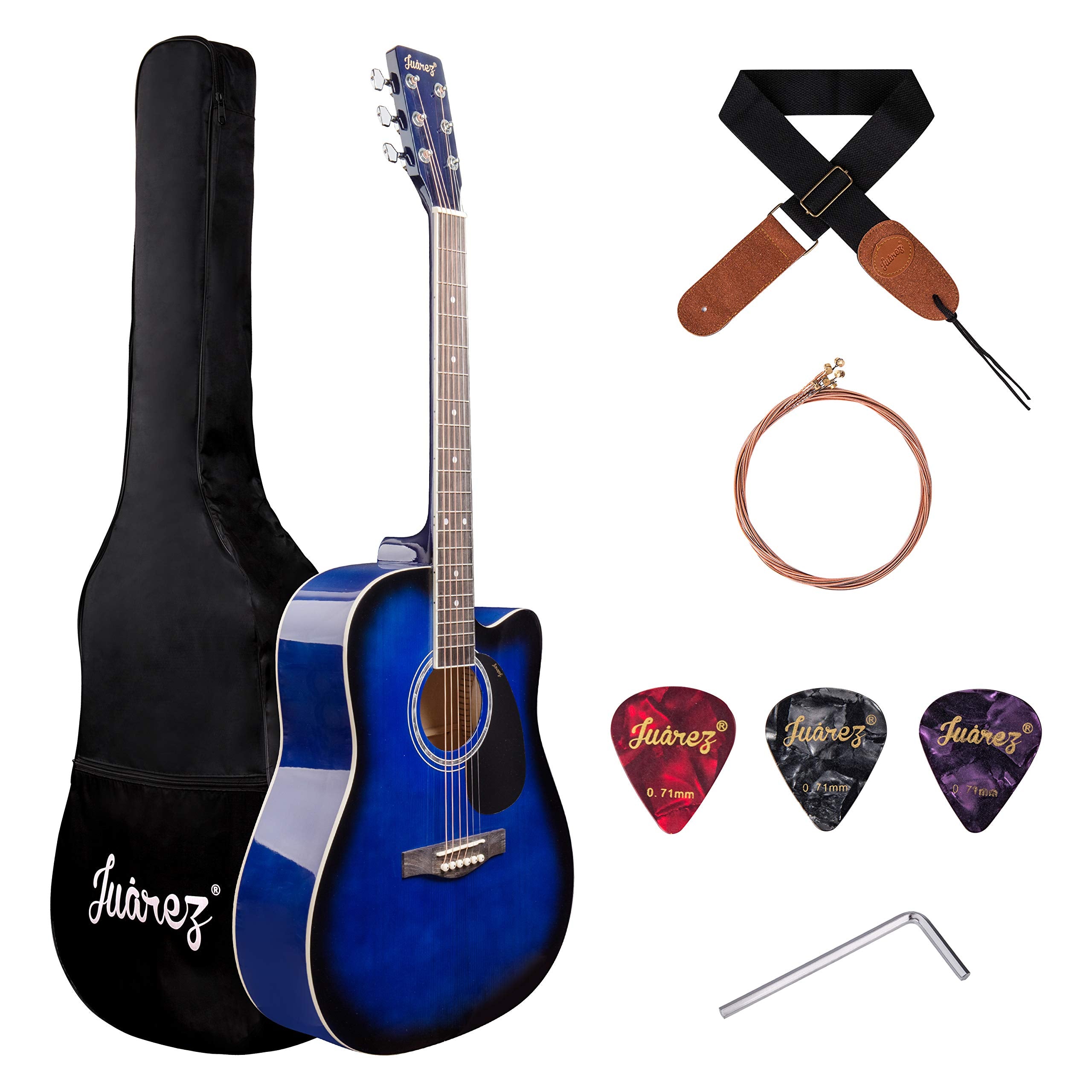 Juarez Arpeggio 41 Inch Acoustic Guitar Kit, Jra41Sp-Tbs Spruce Top, Rosewood Fretboard & Bridge, Truss Rod, Chrome Die Cast Mac