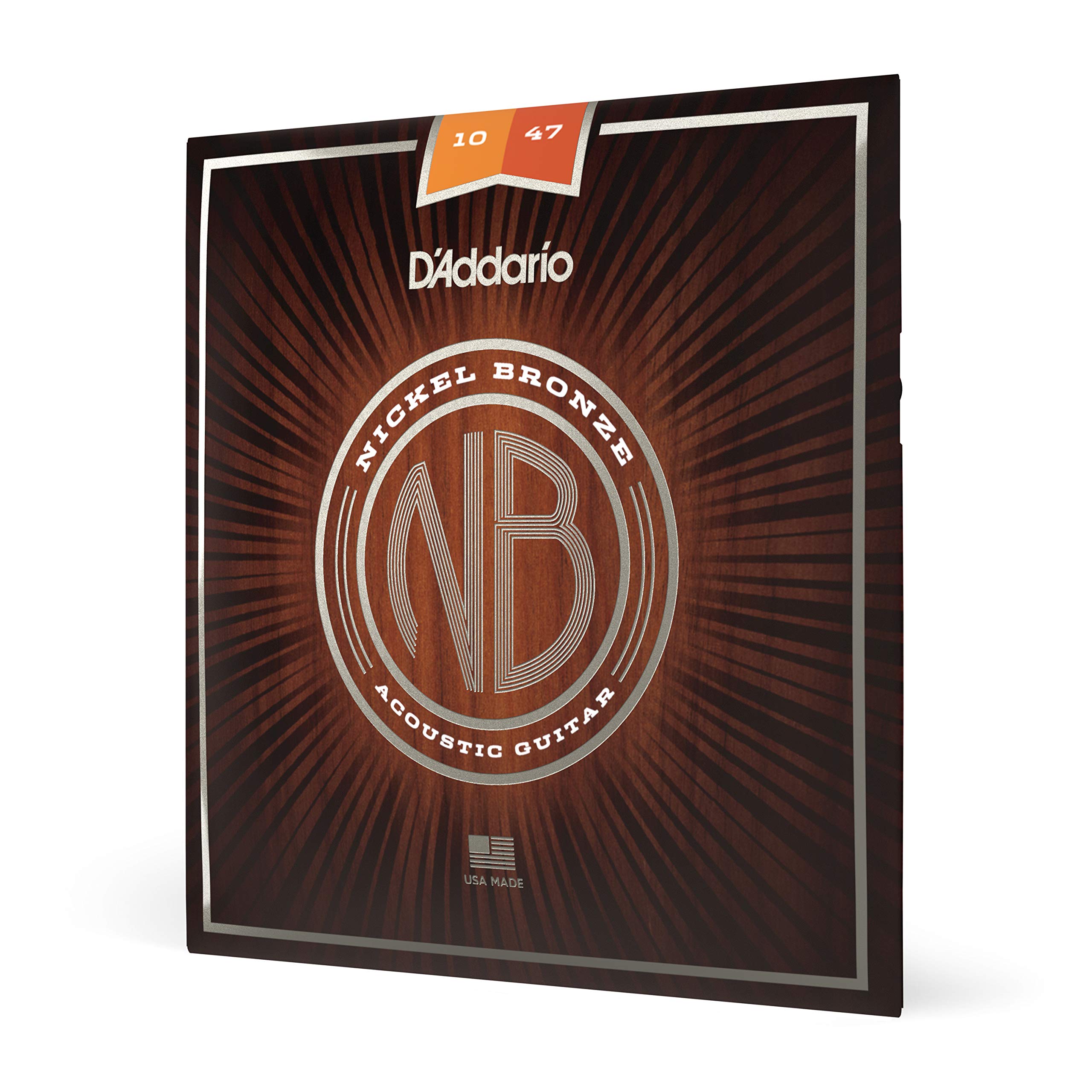 Daddario Guitar Strings - Acoustic Guitar Strings - Nickel Bronze - For 6 String Guitar - Natural, Clear, & Focused Tone - Nb104