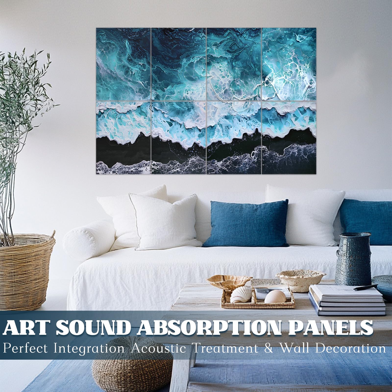 8 Pack Acoustic Panels, Soundproof Wall Panels, 48X32Inches Sound Proof Panels for Walls, Sound Absorbing Wall Art Decorative, S