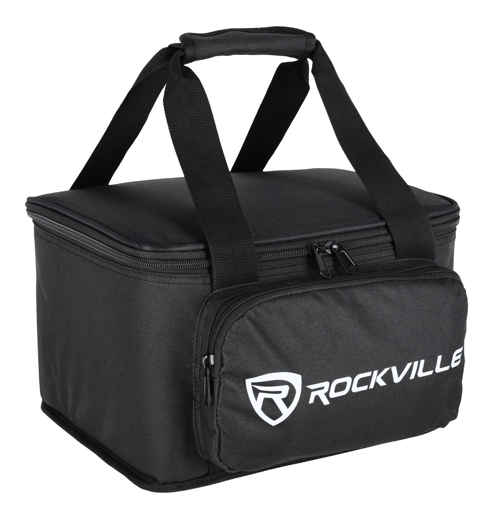 Rockville RLBF4 Light Bag for 4 DJ Par or Uplights | Includes Removable Dividers and Padded Interior for Secure Transport