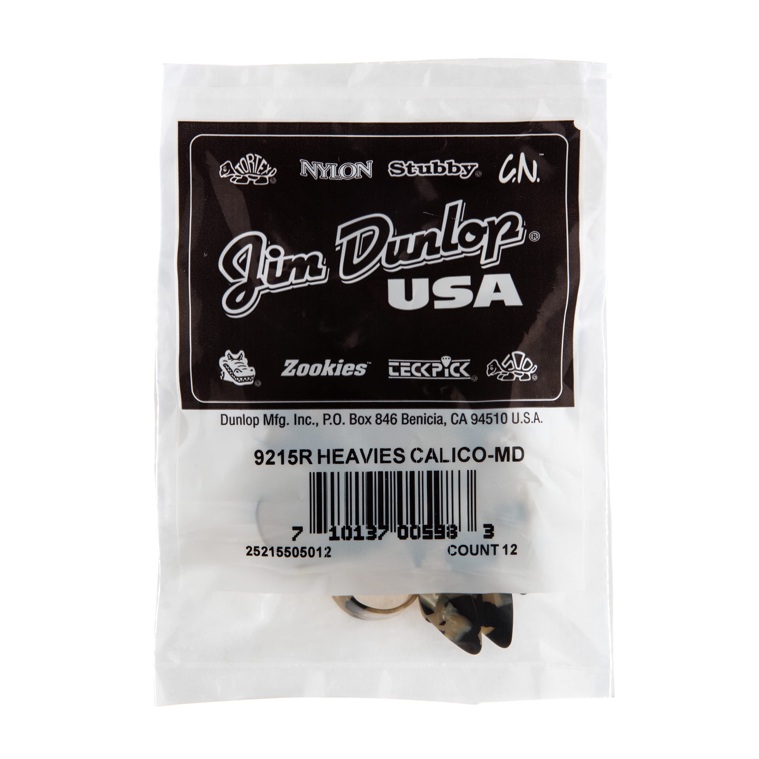 Jim Dunlop 9215 Heavies Calico Thumbpicks, Medium, 12/Bag