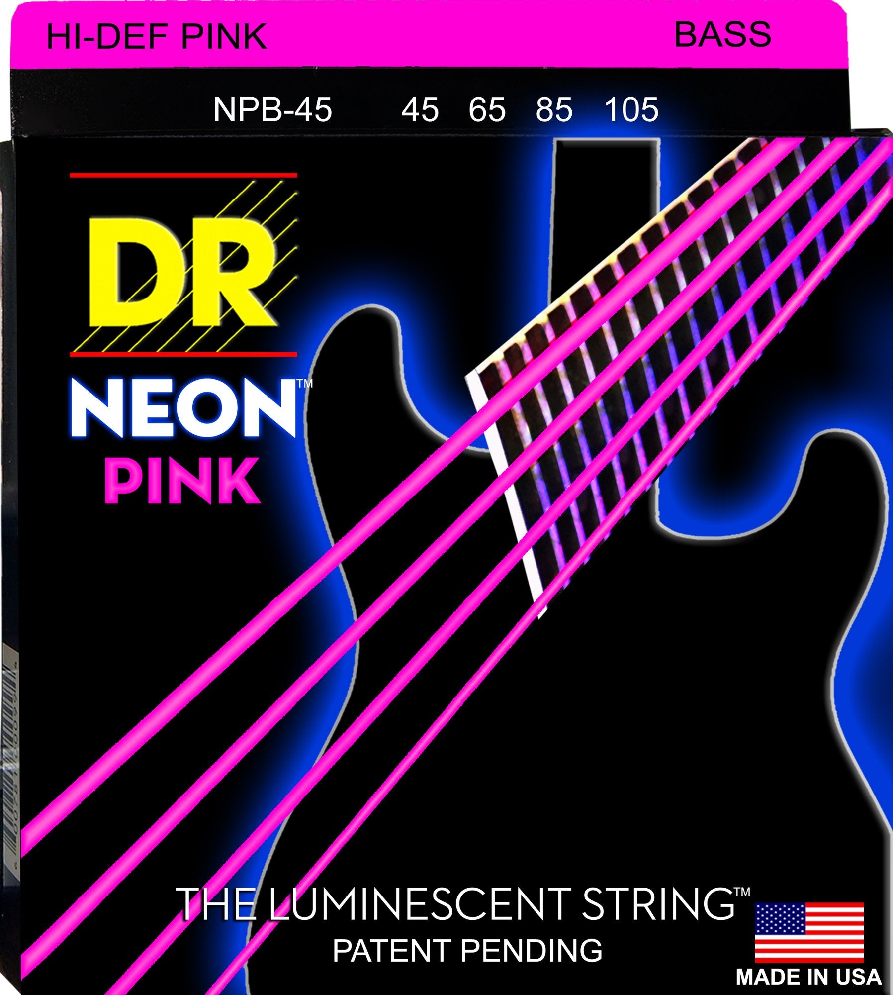 Dr Strings Hi-Def Neon Bass Guitar Strings (Npb-45)