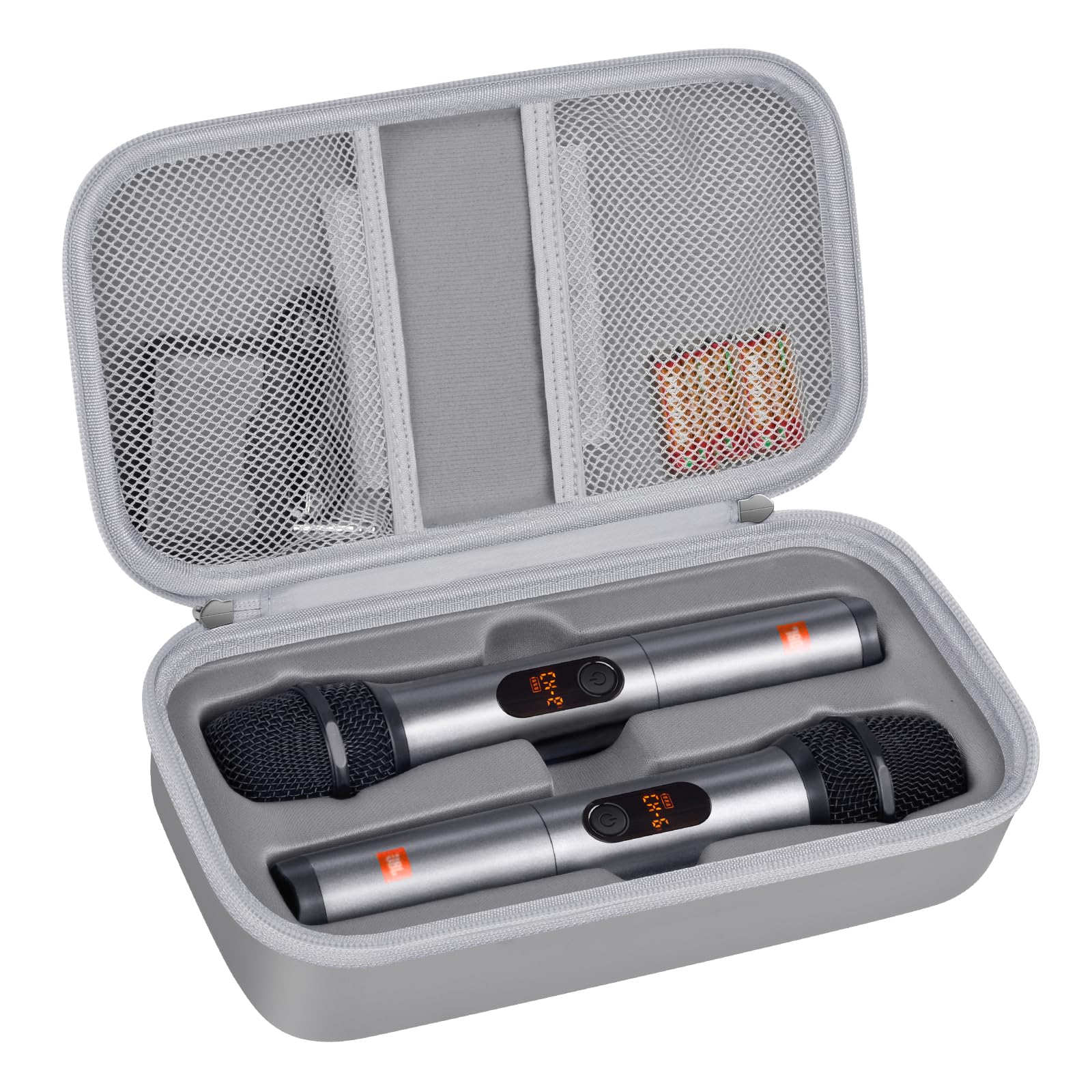 Wireless Microphone Case Compatible with JBL Wireless Two Microphone System/for JBL PartyBox Mic, Handheld Dual Mic Travel Bag f