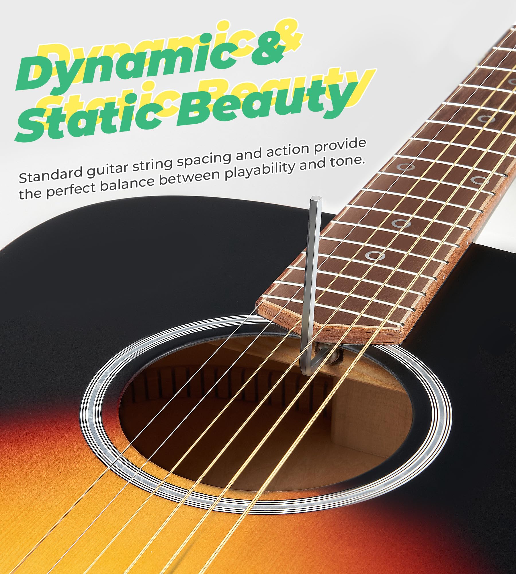 Vangoa Dreadnought Acoustic Guitar Beginner Set, 41'' 6 String Guitar Starter Package with Gig Bag, Guitar for Adults Teens Girl